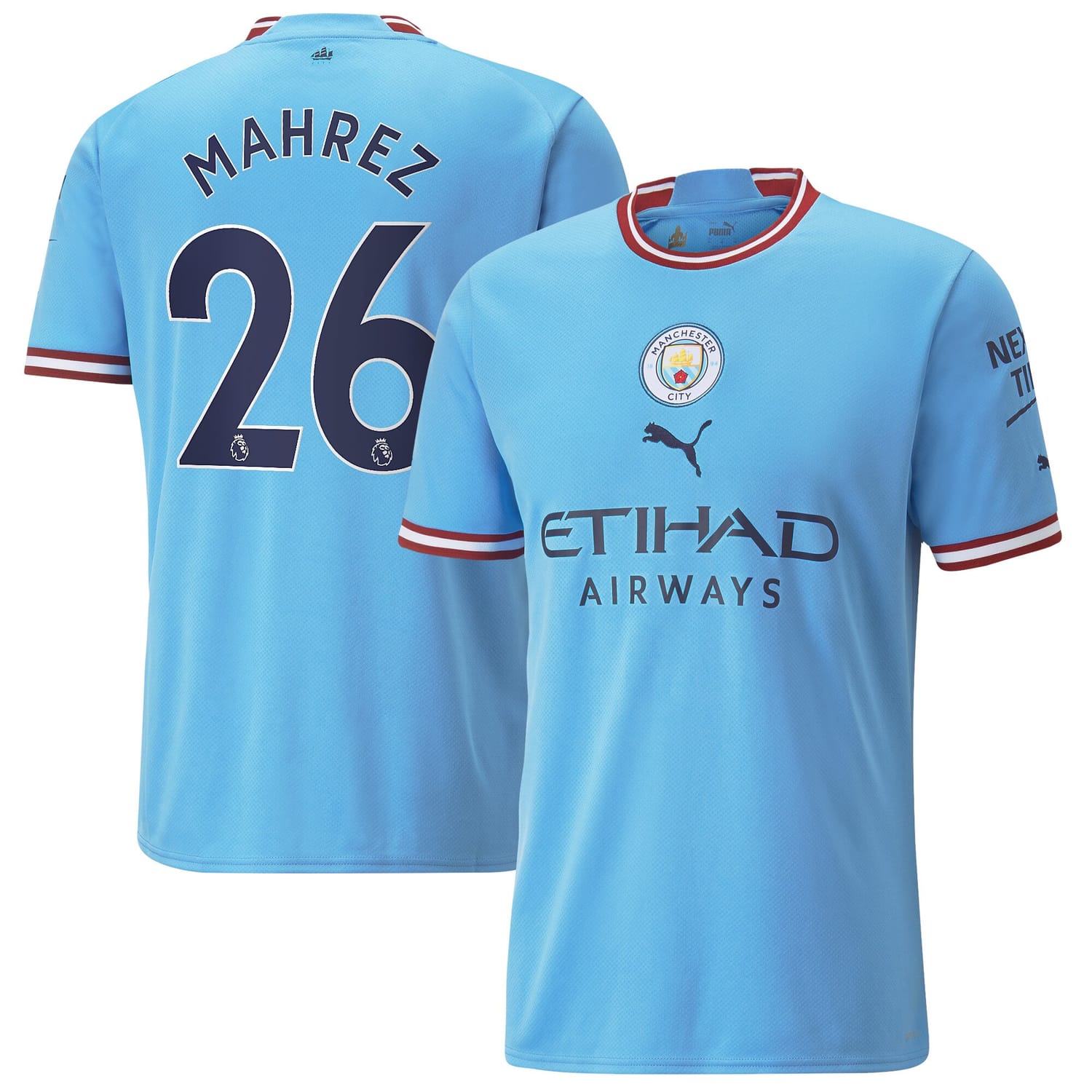 Premier League Manchester City Home Jersey Shirt 2022-23 player Riyad Mahrez 26 printing for Men