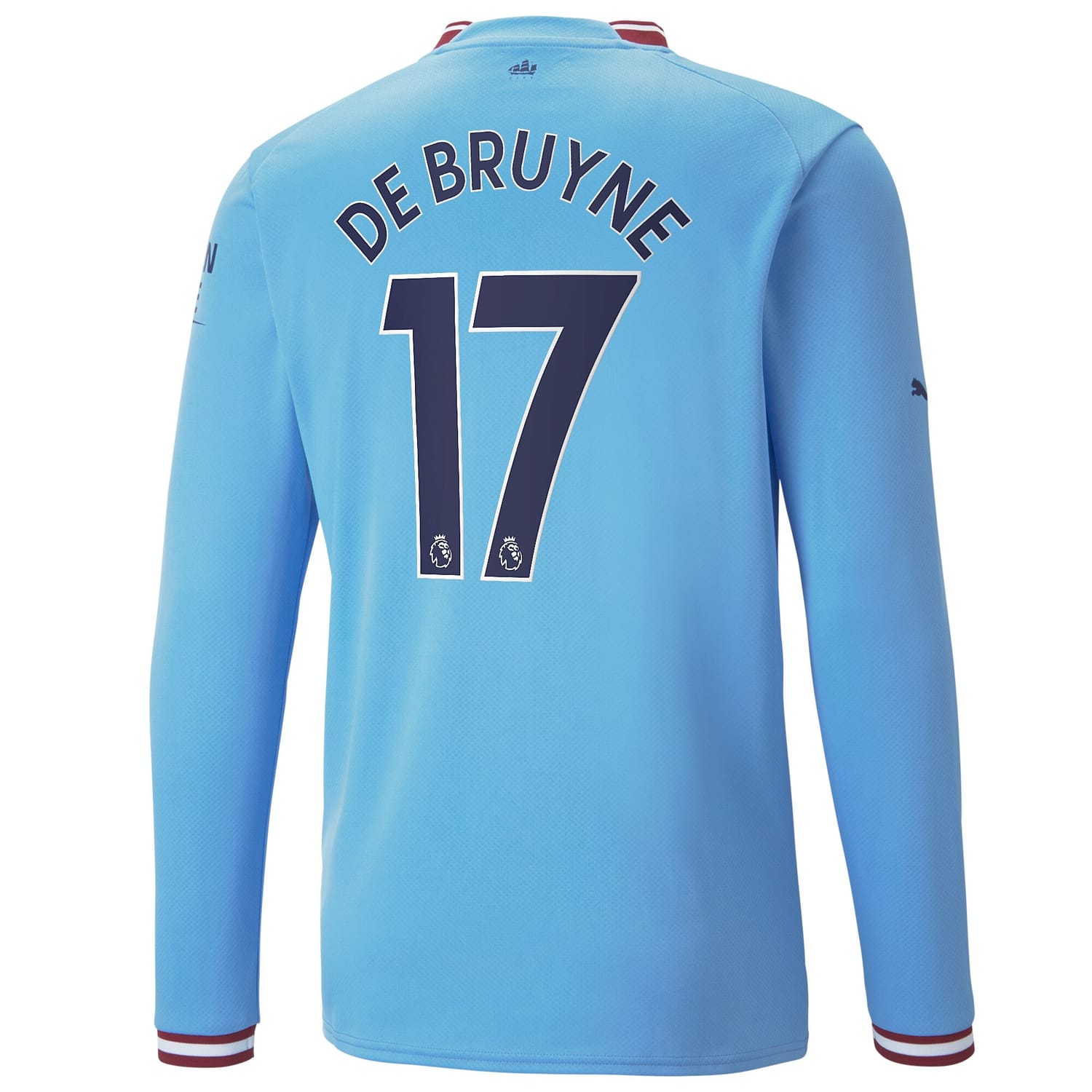 Premier League Manchester City Home Jersey Shirt Long Sleeve 2022-23 player Kevin De Bruyne 17 printing for Men