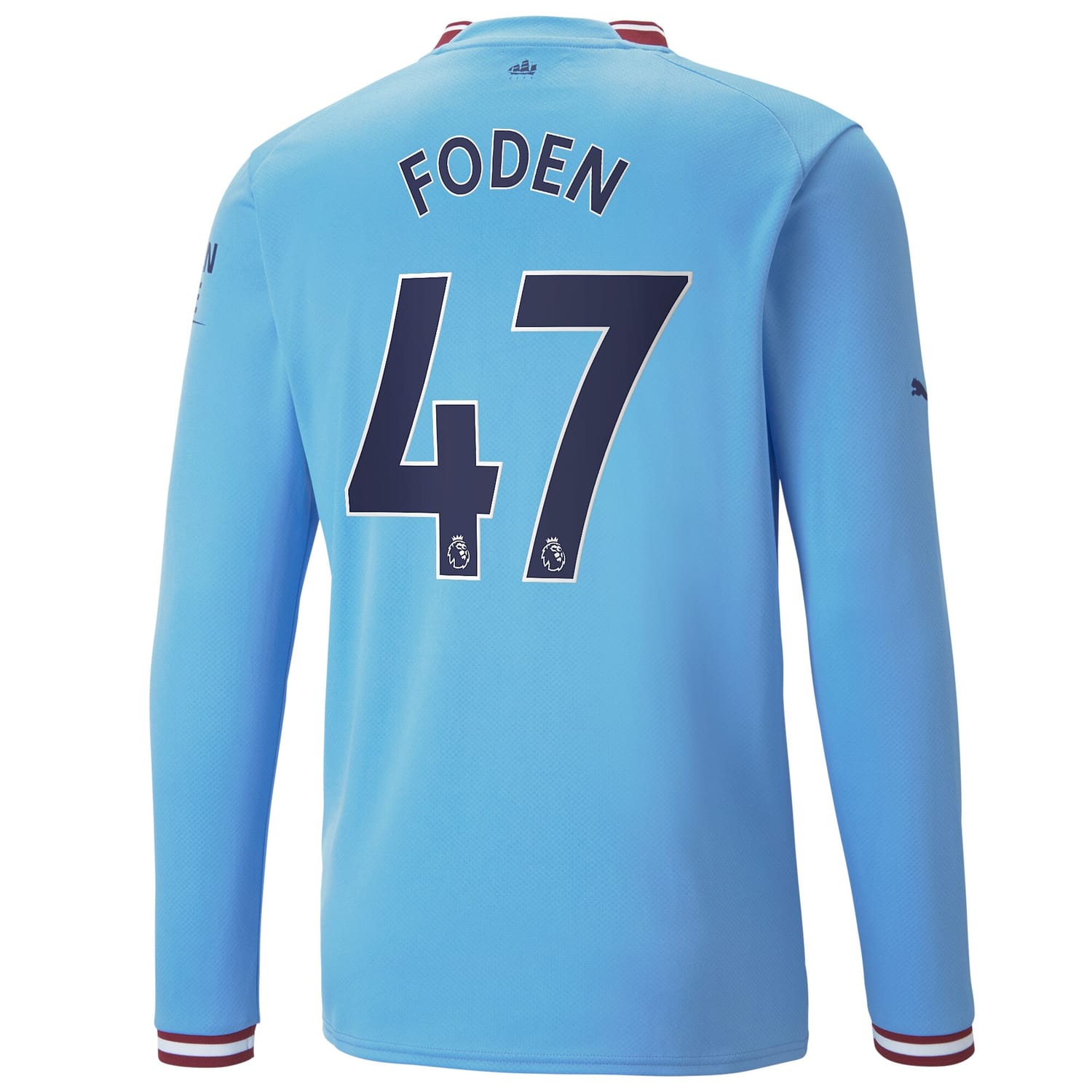 Premier League Manchester City Home Jersey Shirt Long Sleeve 2022-23 player Phil Foden 47 printing for Men
