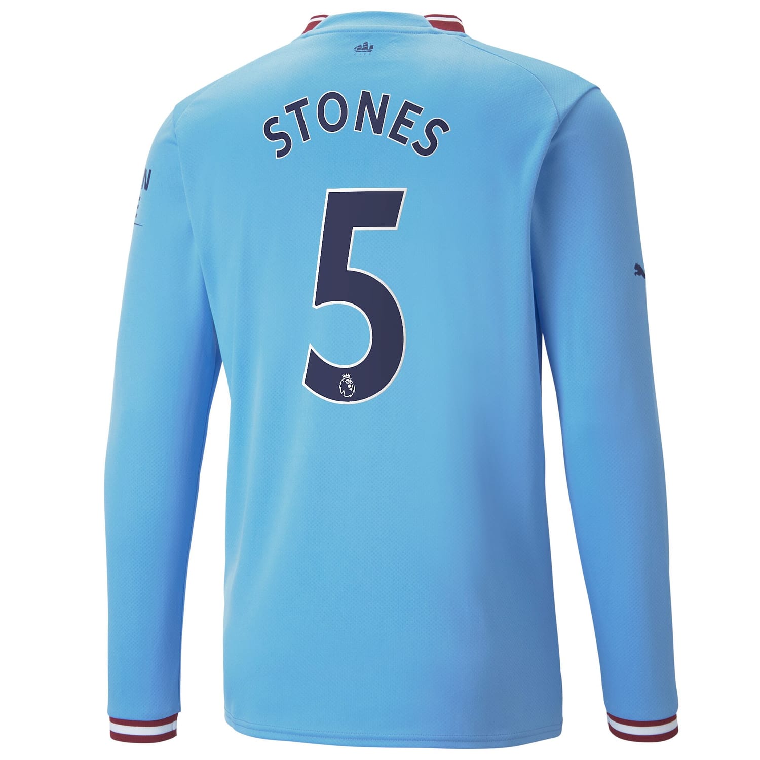 Premier League Manchester City Home Jersey Shirt Long Sleeve 2022-23 player John Stones 5 printing for Men