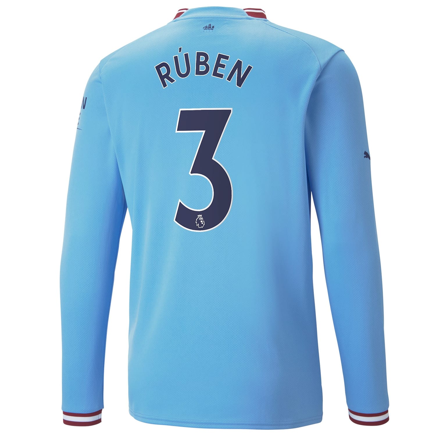Premier League Manchester City Home Jersey Shirt Long Sleeve 2022-23 player Rúben Dias 3 printing for Men
