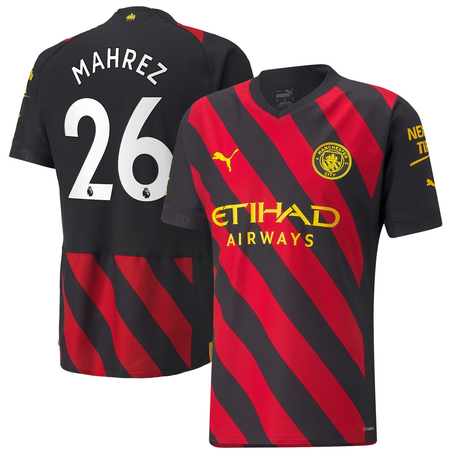 Premier League Manchester City Away Authentic Jersey Shirt 2022-23 player Riyad Mahrez 26 printing for Men