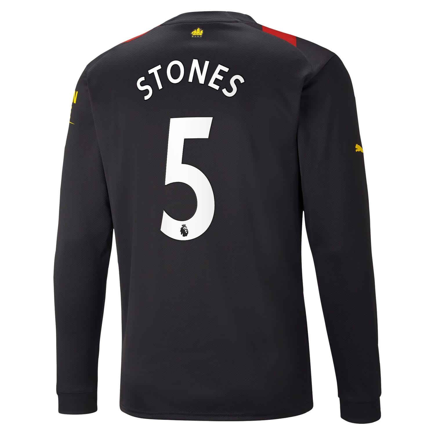 Premier League Manchester City Away Jersey Shirt Long Sleeve 2022-23 player John Stones 5 printing for Men