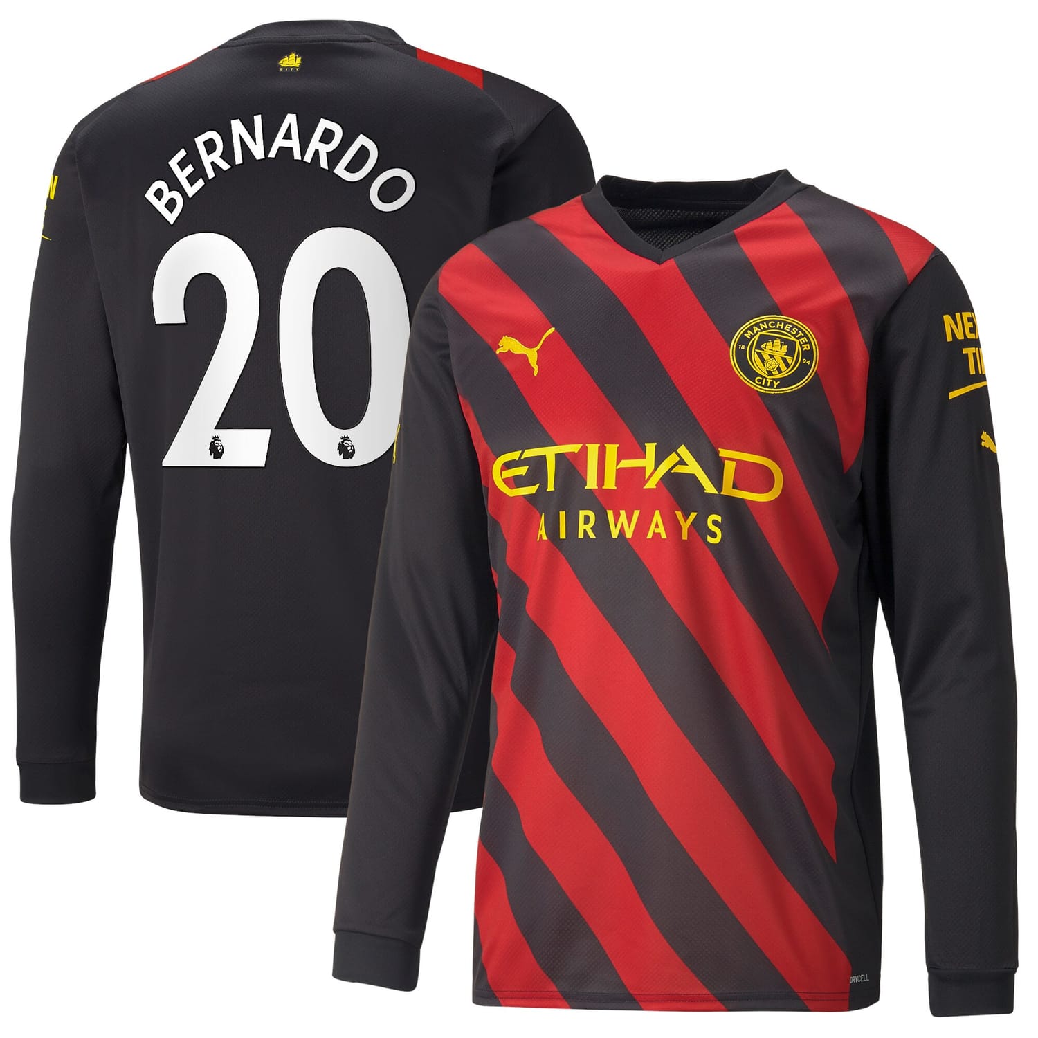 Premier League Manchester City Away Jersey Shirt Long Sleeve 2022-23 player Bernardo Silva 20 printing for Men