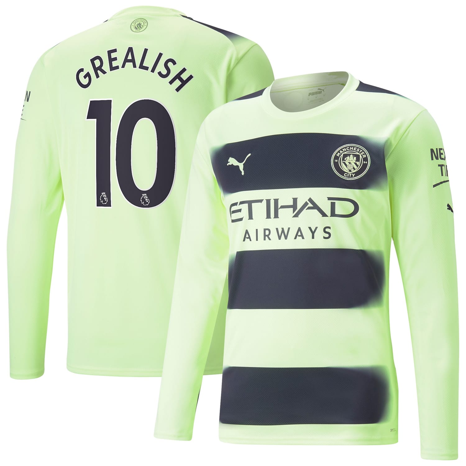 Premier League Manchester City Third Jersey Shirt Long Sleeve 2022-23 player Jack Grealish 10 printing for Men