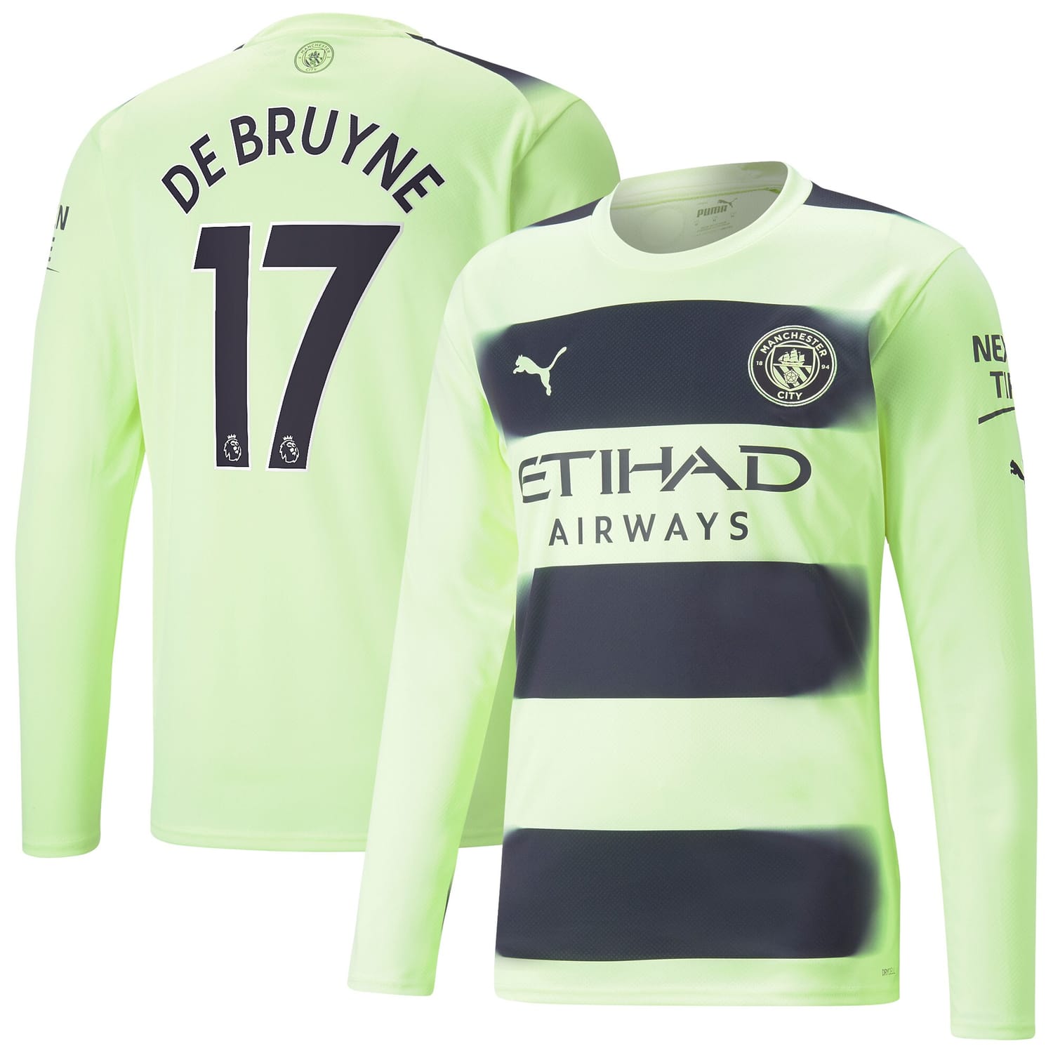 Premier League Manchester City Third Jersey Shirt Long Sleeve 2022-23 player Kevin De Bruyne 17 printing for Men