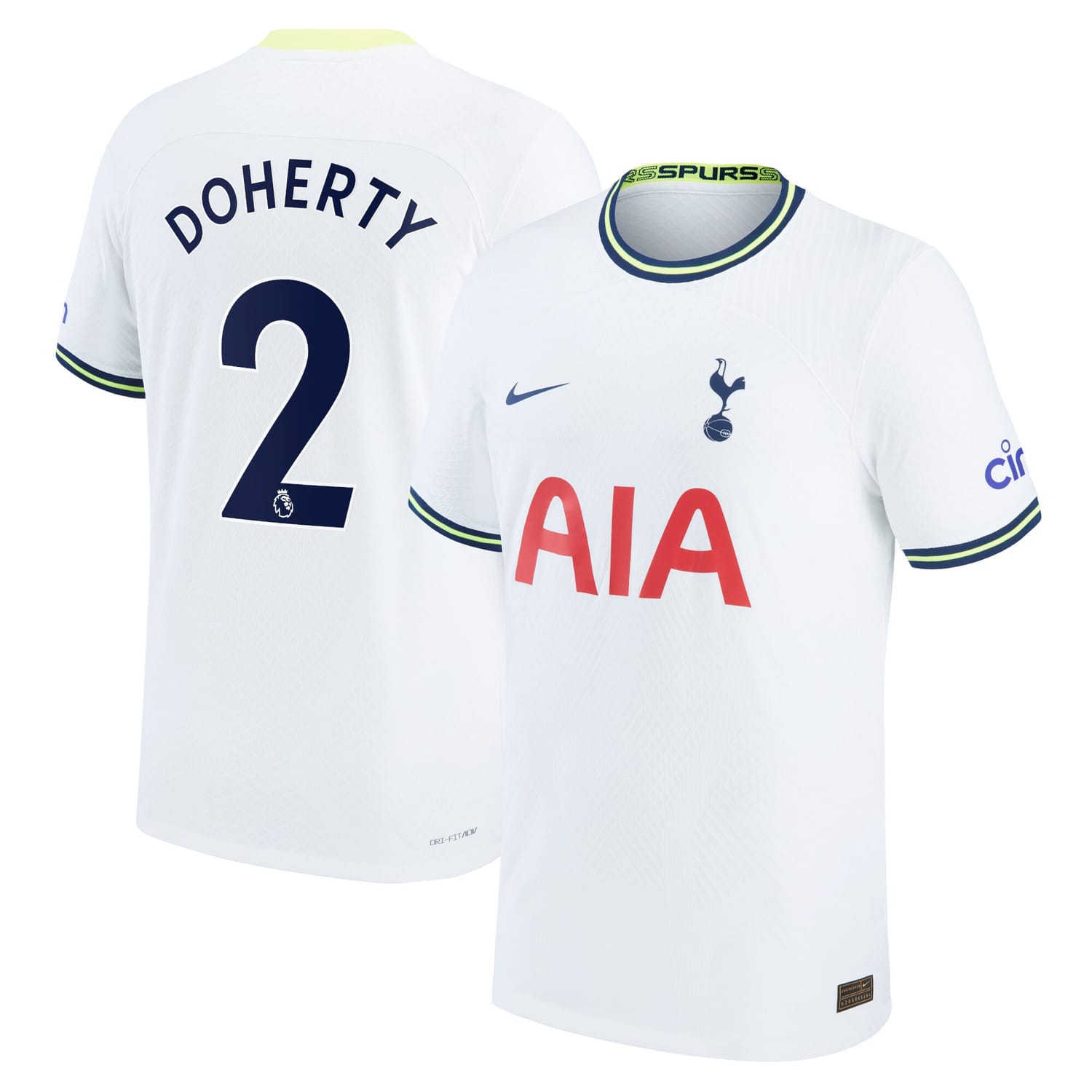 Premier League Tottenham Hotspur Home Authentic Jersey Shirt 2022-23 player Doherty 2 printing for Men