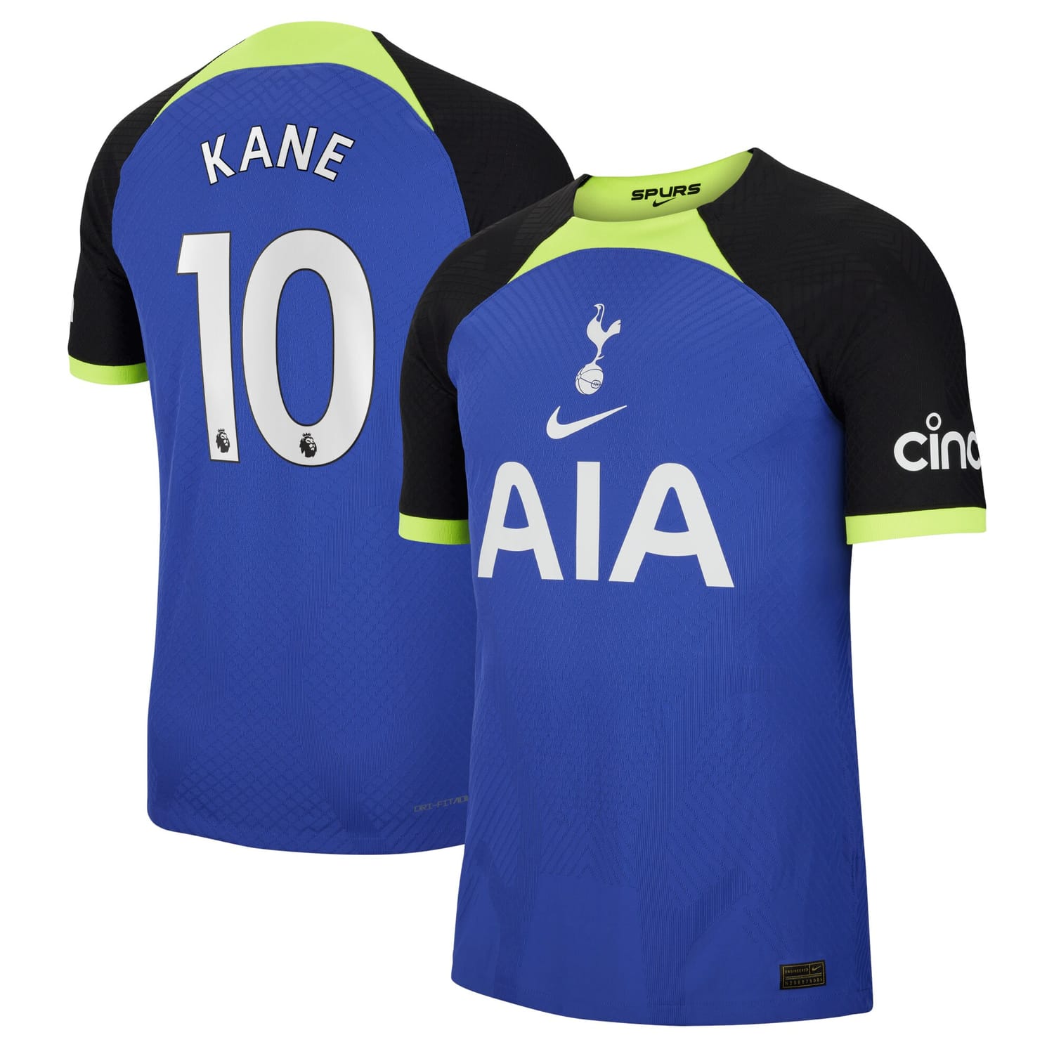 Premier League Tottenham Hotspur Away Authentic Jersey Shirt 2022-23 player Harry Kane 10 printing for Men
