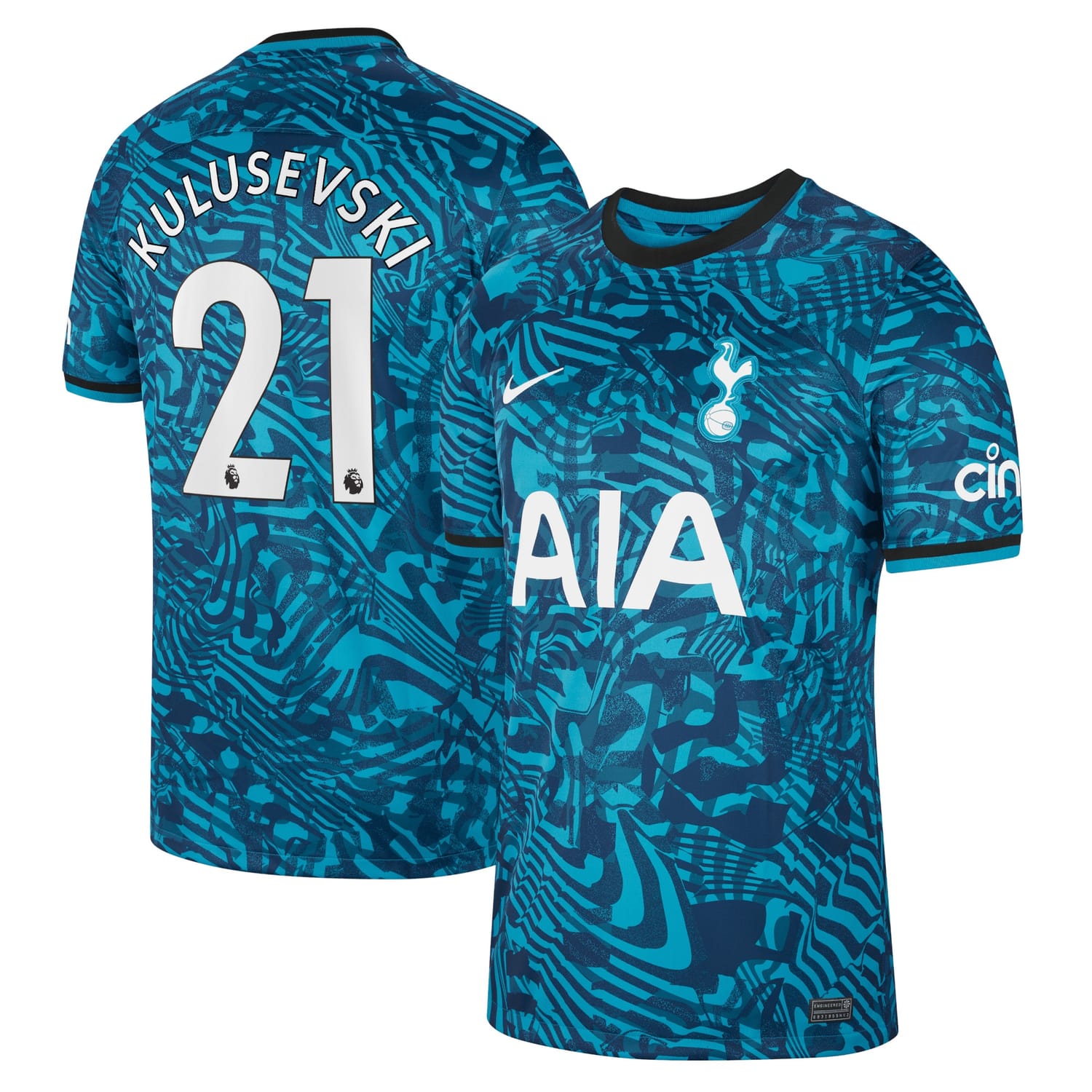 Premier League Tottenham Hotspur Third Jersey Shirt 2022-23 player Kulusevski 21 printing for Men