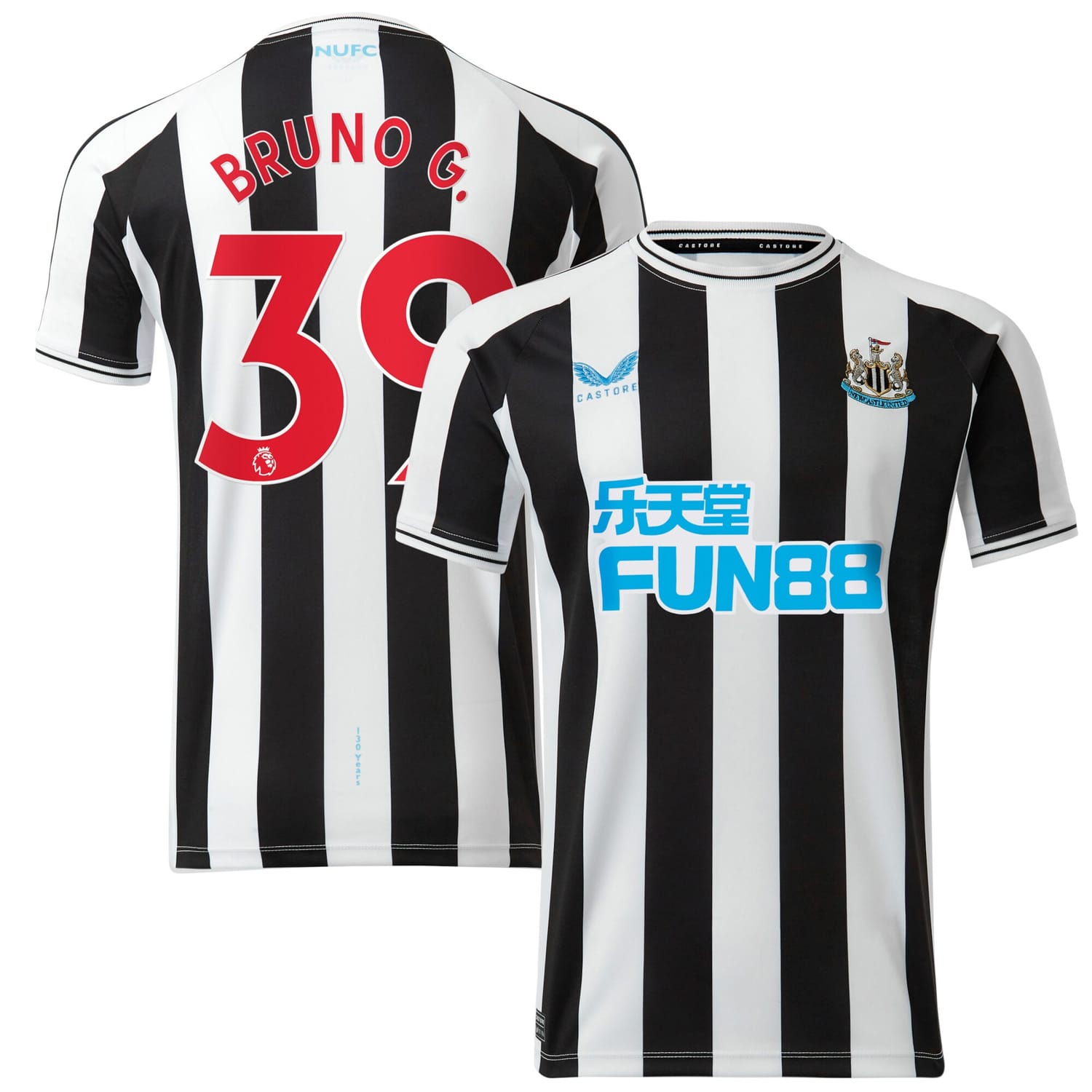 Premier League Newcastle United Home Jersey Shirt 2022-23 player Bruno Guimarães 39 printing for Men