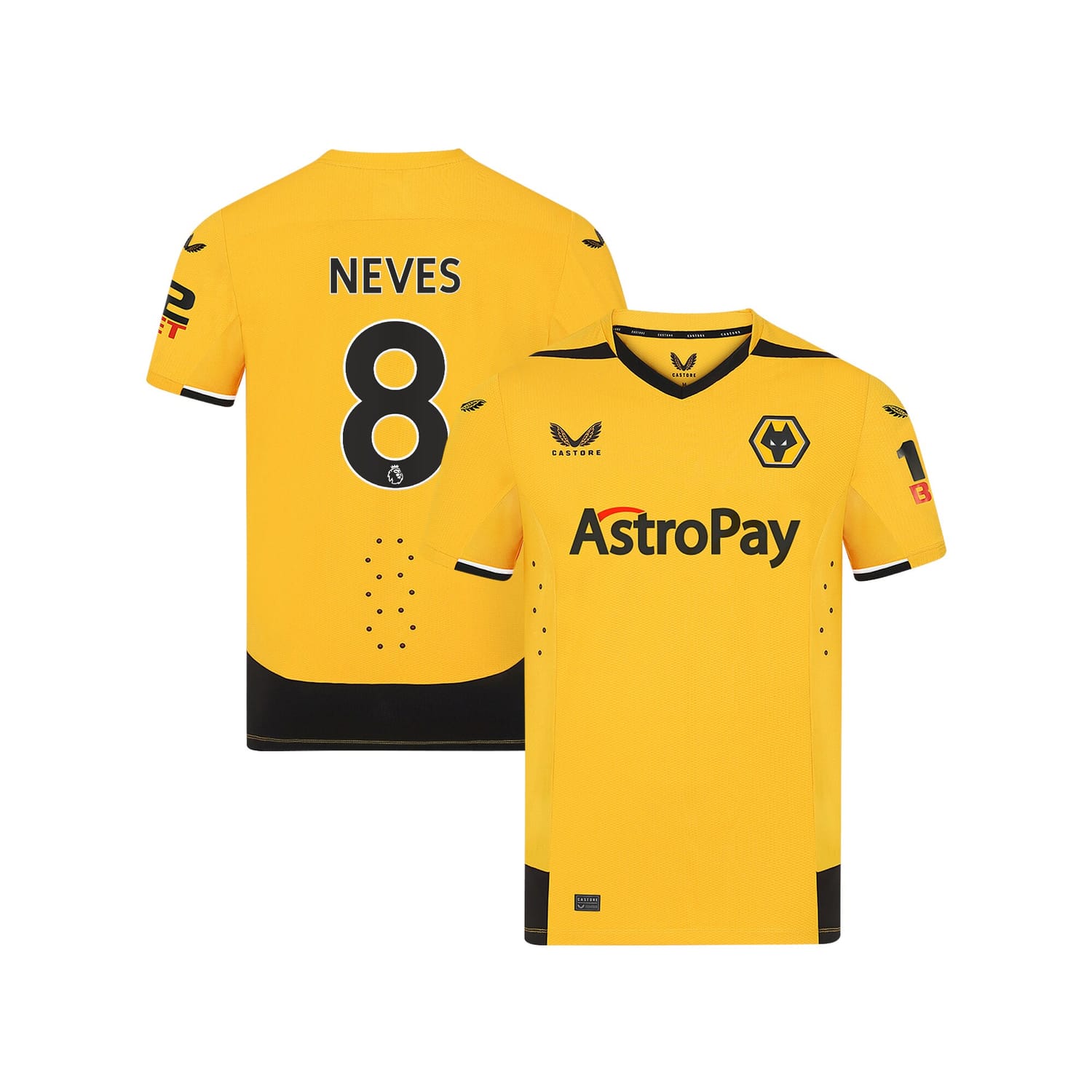 Premier League Wolverhampton Wanderers Home Pro Jersey Shirt 2022-23 player Rúben Neves 8 printing for Men