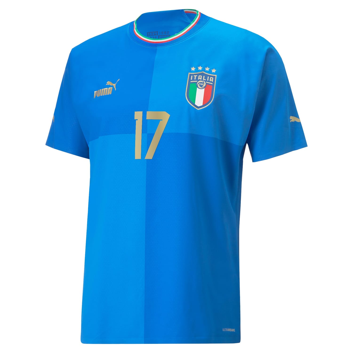 Italy National Team Home Authentic Jersey Shirt player Ciro Immobile 17 printing for Men