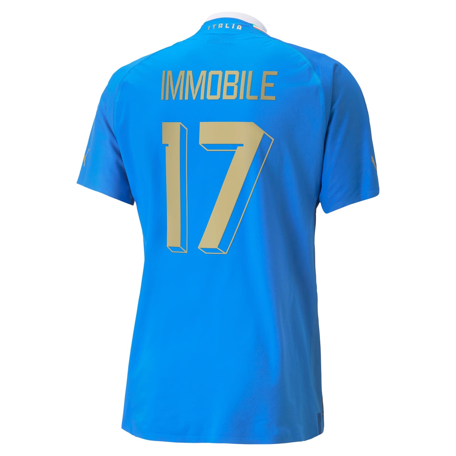 Italy National Team Home Authentic Jersey Shirt player Ciro Immobile 17 printing for Men