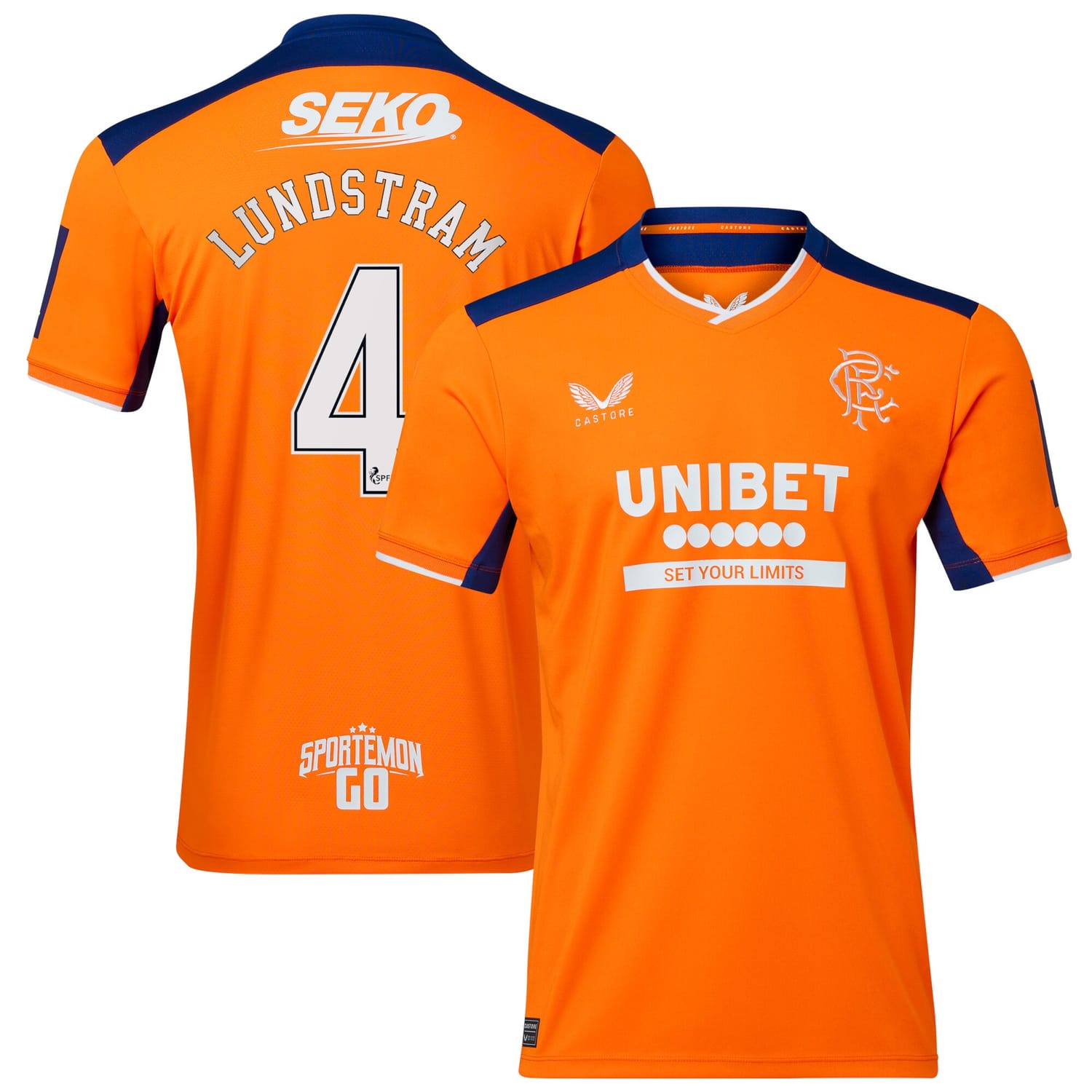 Scottish Premiership Rangers FC Third Jersey Shirt 2022-23 player Lundstram 4 printing for Men