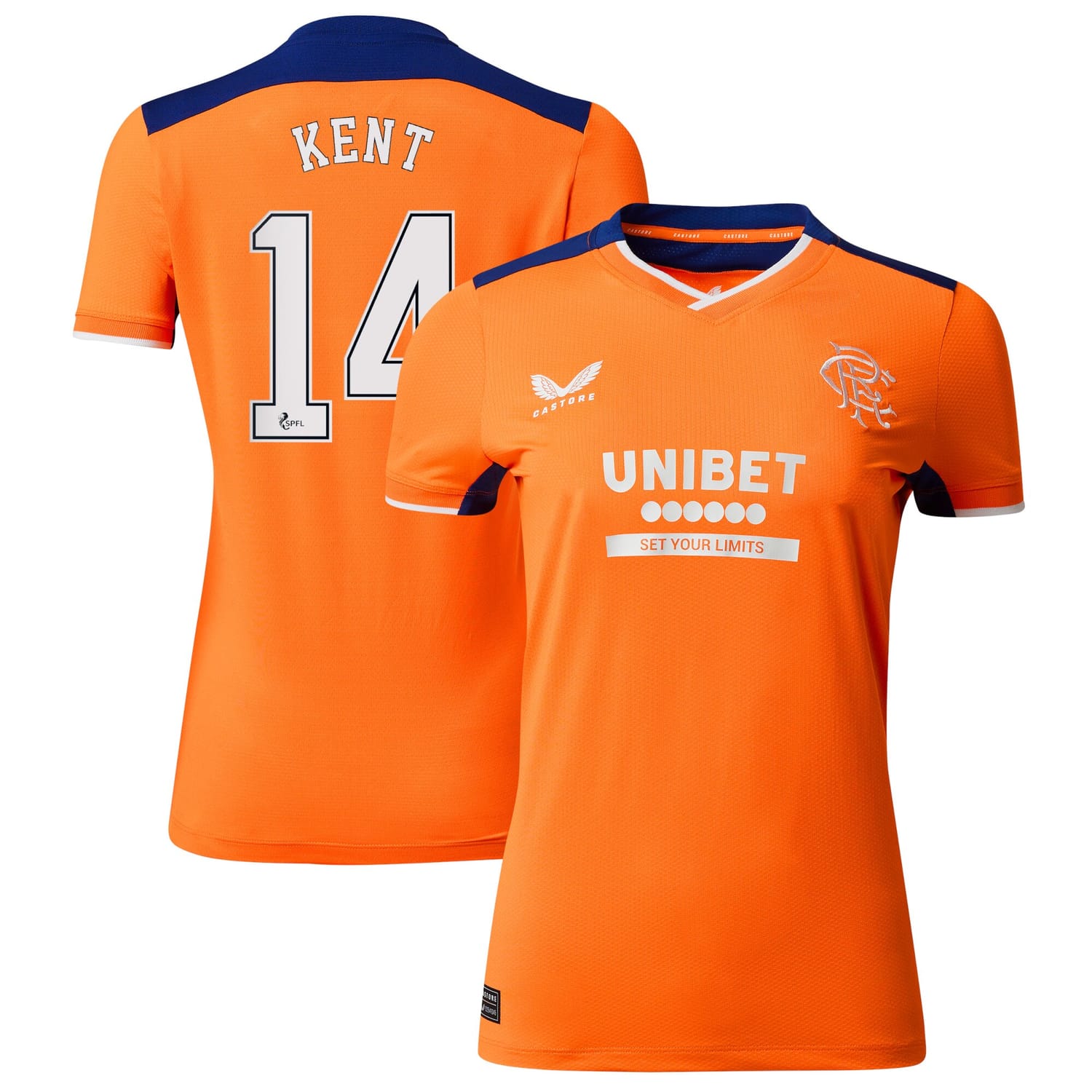 Scottish Premiership Rangers FC Third Jersey Shirt 2022-23 player Ryan Kent 14 printing for Women