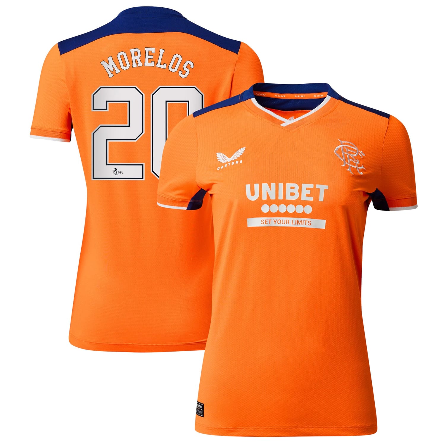 Scottish Premiership Rangers FC Third Jersey Shirt 2022-23 player Morelos 20 printing for Women