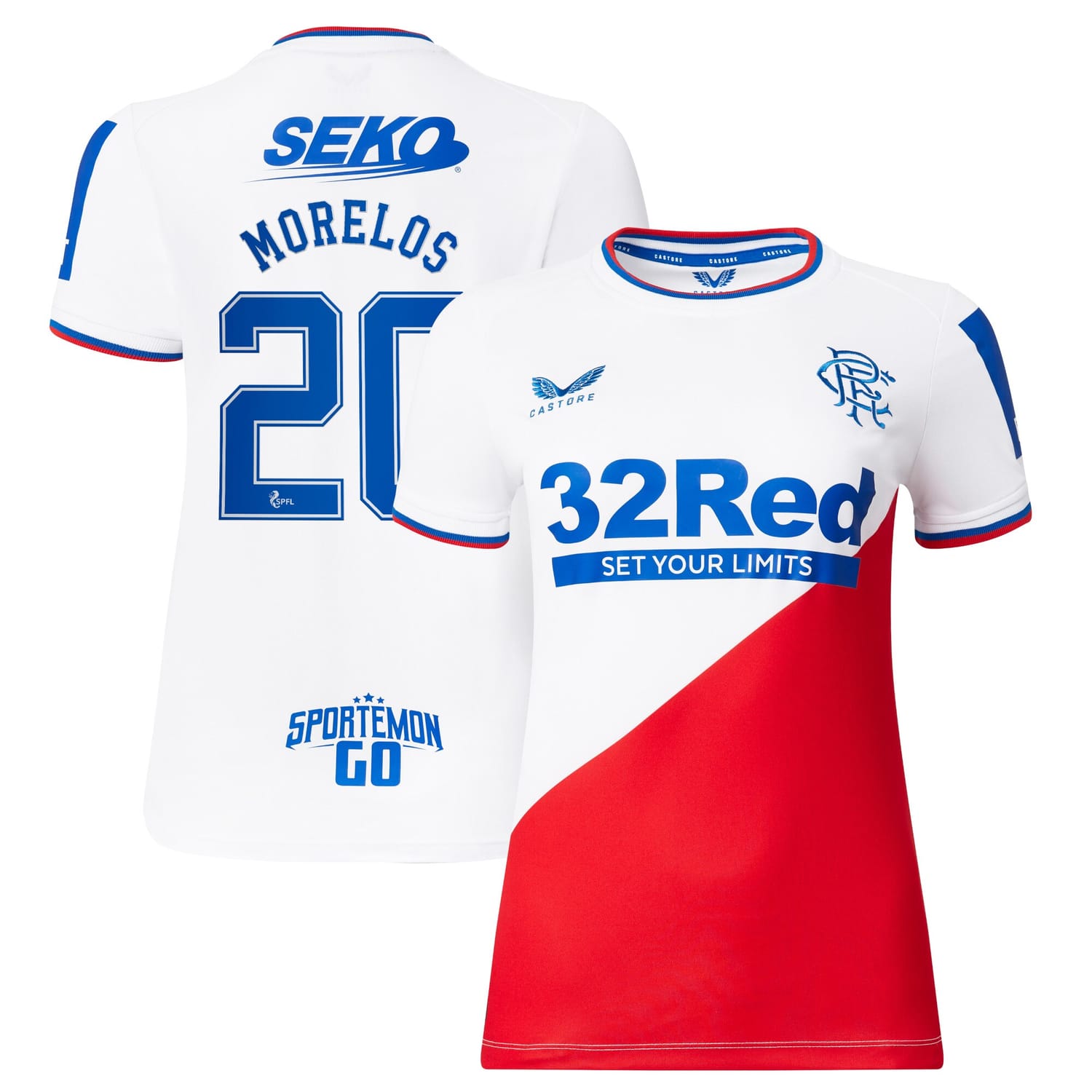 Scottish Premiership Rangers FC Away Jersey Shirt 2022-23 player Morelos 20 printing for Women