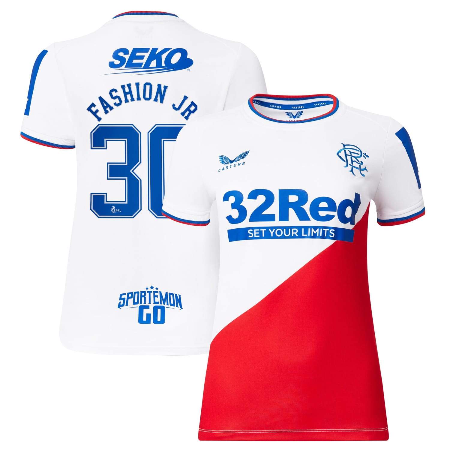 Scottish Premiership Rangers FC Away Jersey Shirt 2022-23 player Fashion Jr 30 printing for Women