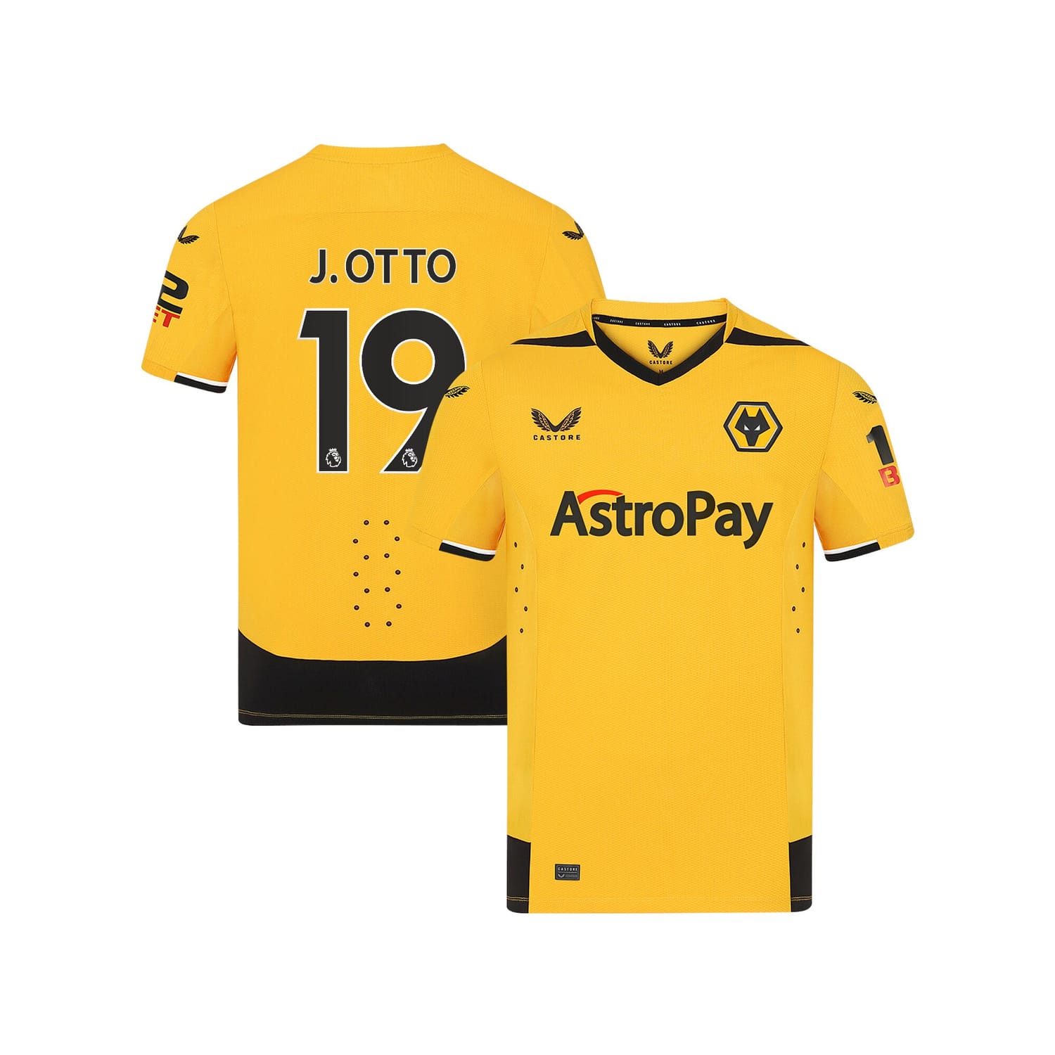 Premier League Wolverhampton Wanderers Home Pro Jersey Shirt 2022-23 player J.Otto 19 printing for Men