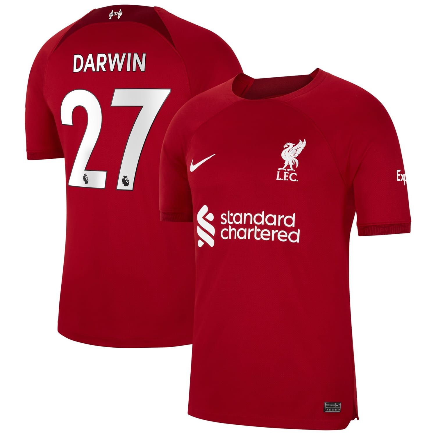 Premier League Liverpool Home Jersey Shirt 2022-23 player Darwin Núñez 27 printing for Men