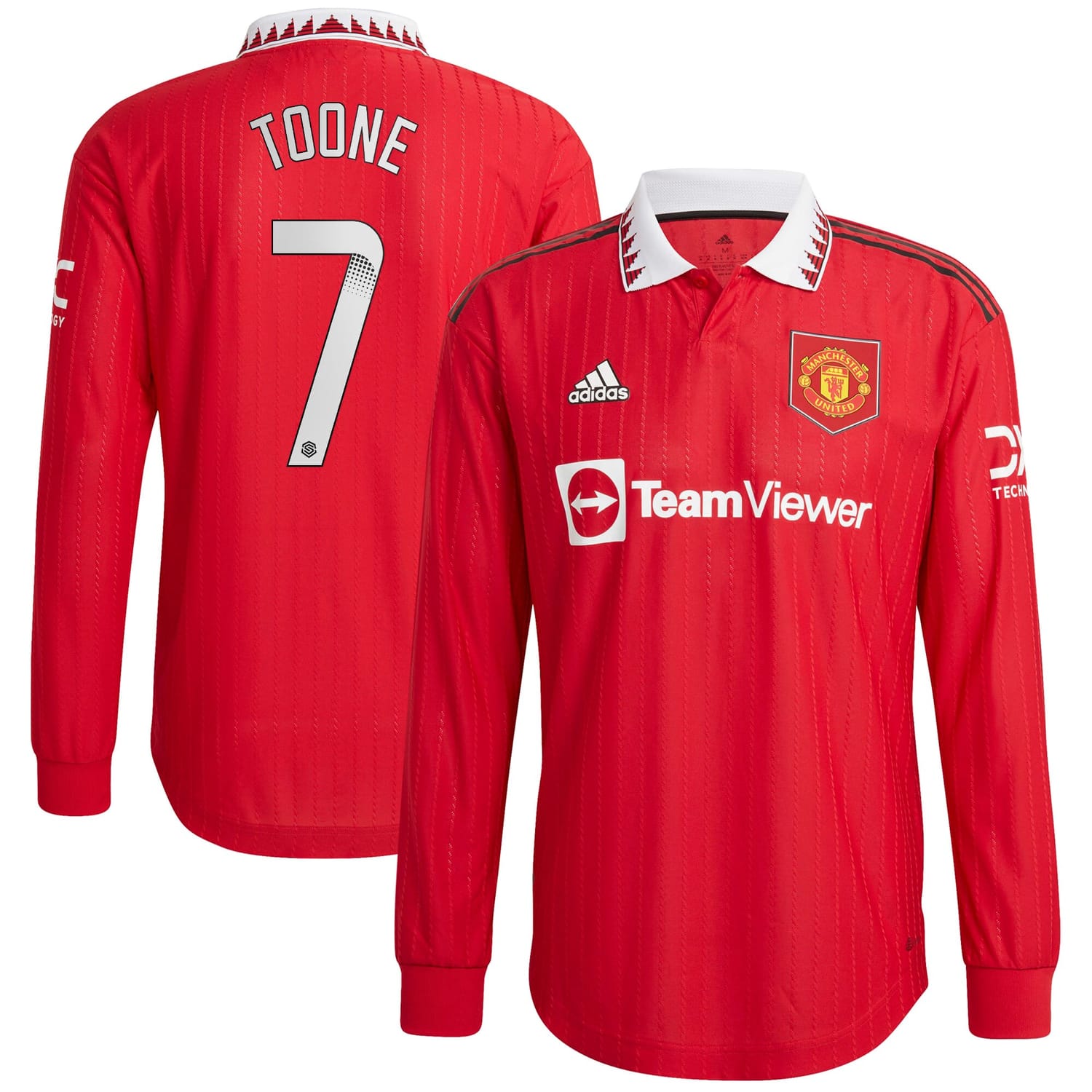 Premier League Manchester United Home WSL Authentic Jersey Shirt Long Sleeve 2022-23 player Ella Toone 7 printing for Men