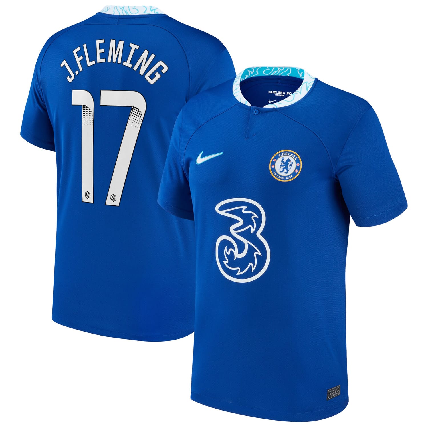 Premier League Chelsea Home WSL Jersey Shirt 2022-23 player Jessie Fleming 17 printing for Men