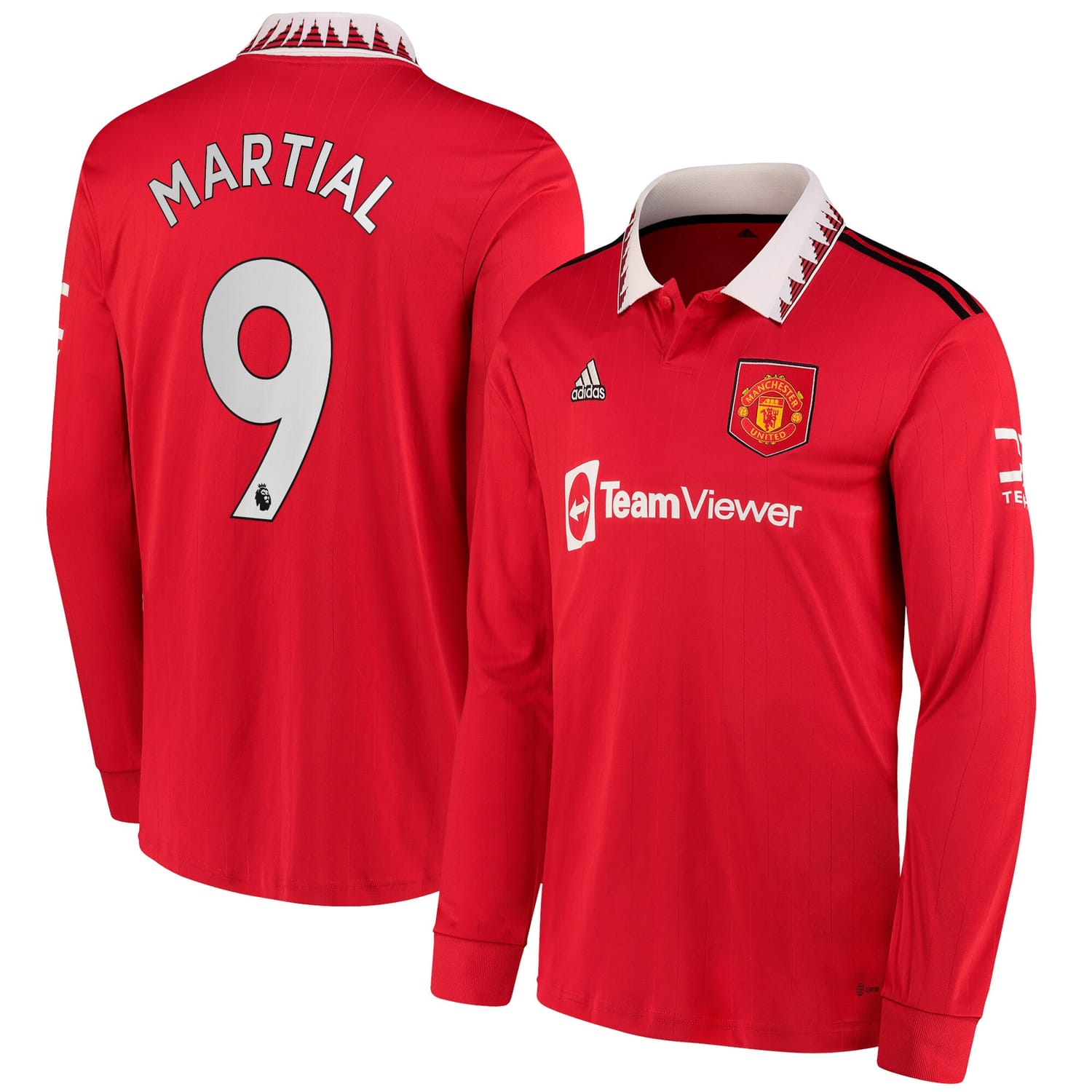 Premier League Manchester United Home Jersey Shirt Long Sleeve 2022-23 player Anthony Martial 9 printing for Men