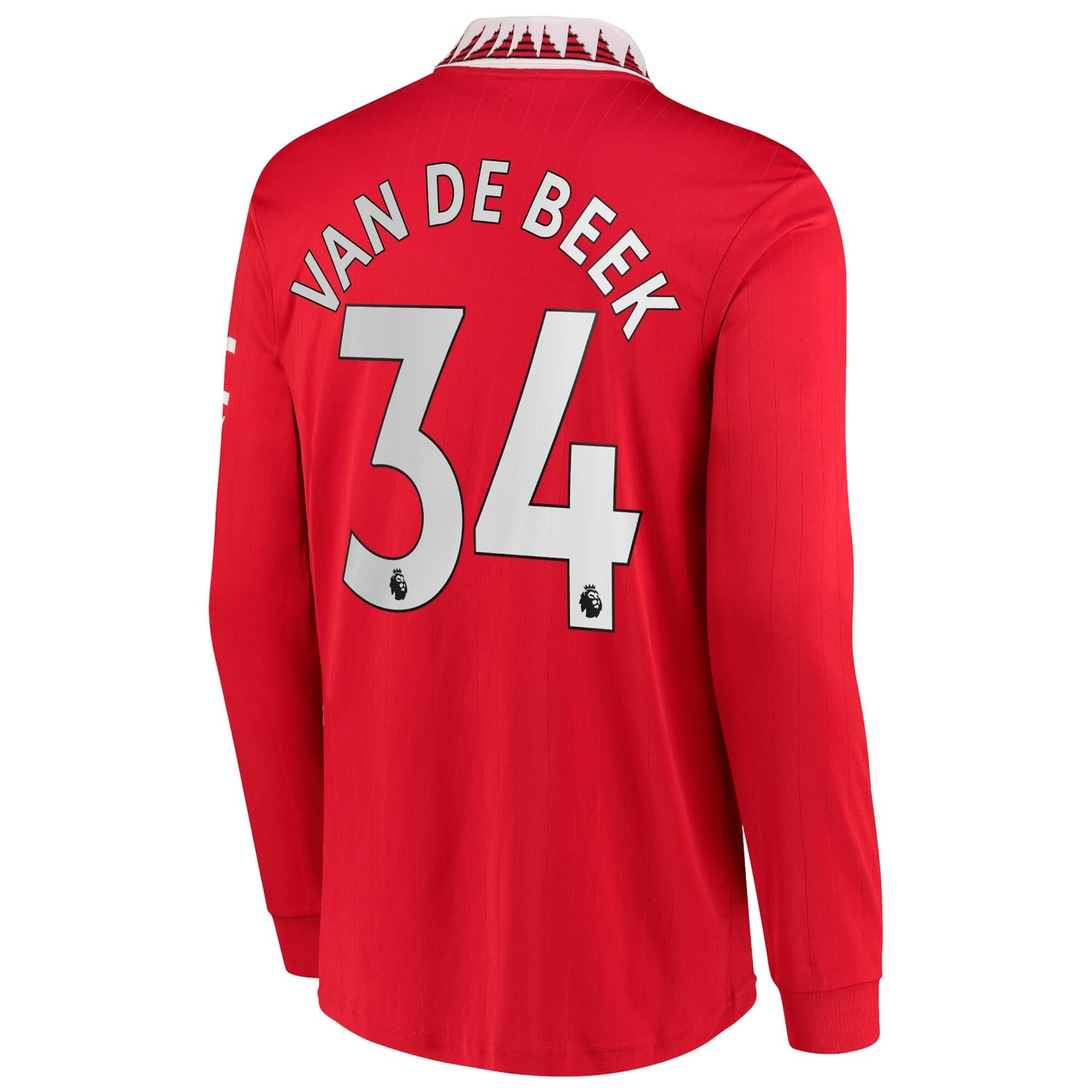 Premier League Manchester United Home Jersey Shirt Long Sleeve 2022-23 player Donny Van De Beek 34 printing for Men