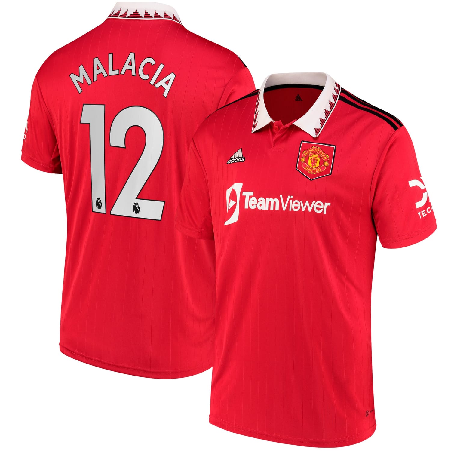 Premier League Manchester United Home Jersey Shirt 2022-23 player Tyrell Malacia 12 printing for Men