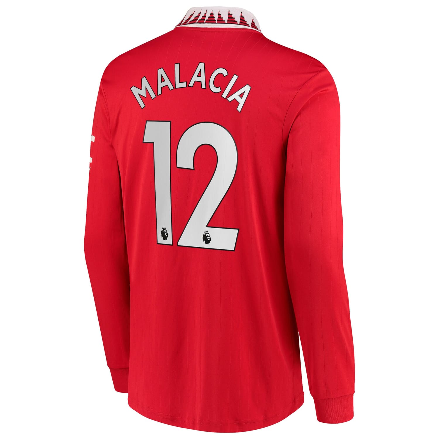 Premier League Manchester United Home Jersey Shirt Long Sleeve 2022-23 player Tyrell Malacia 12 printing for Men
