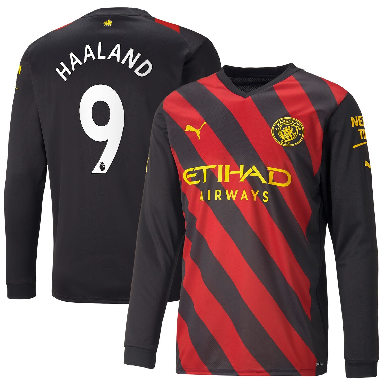 Premier League Manchester City Away Jersey Shirt Long Sleeve 2022-23 player Erling Haaland 9 printing for Men