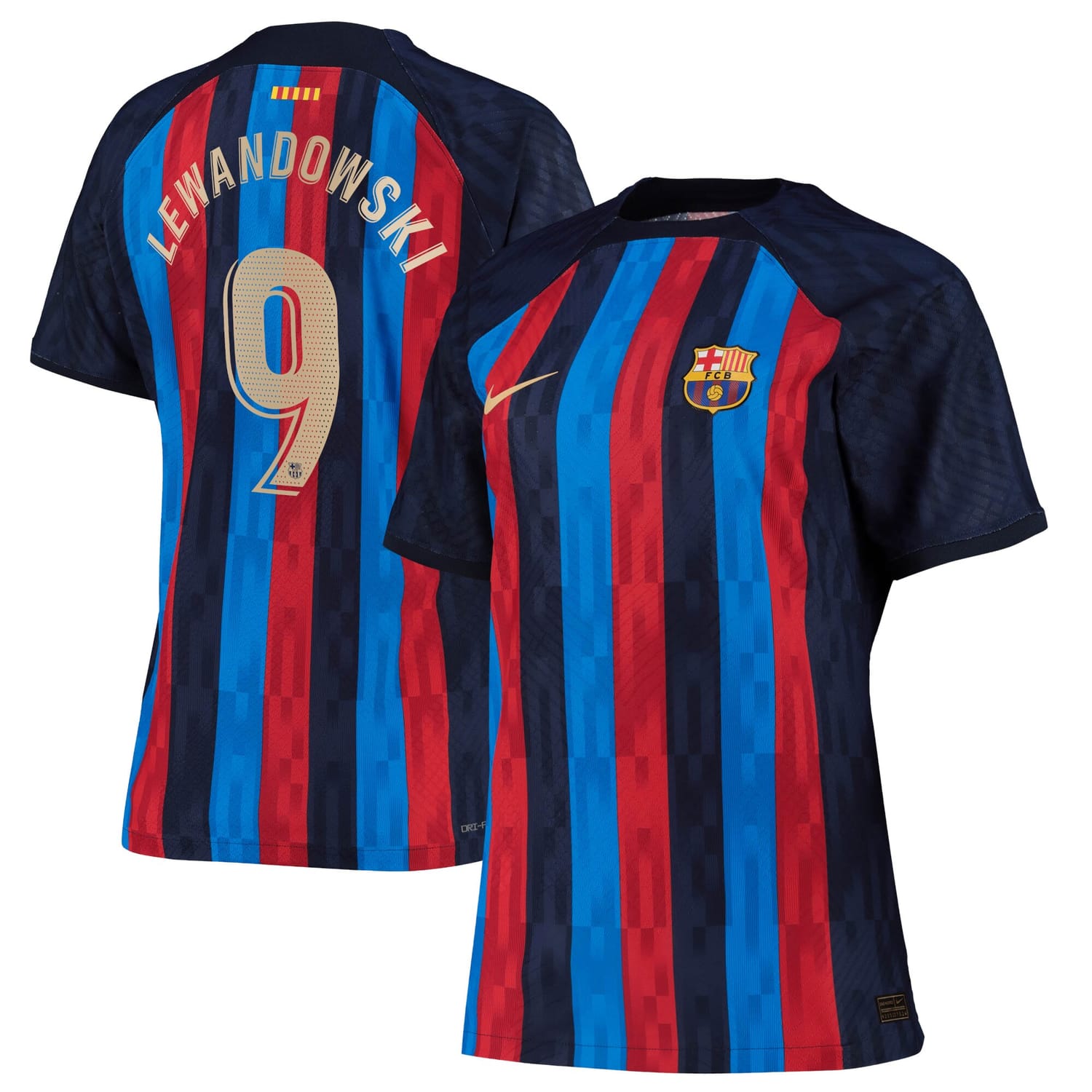 La Liga Barcelona Home Authentic Jersey Shirt 2022-23 player Robert Lewandowski 9 printing for Women