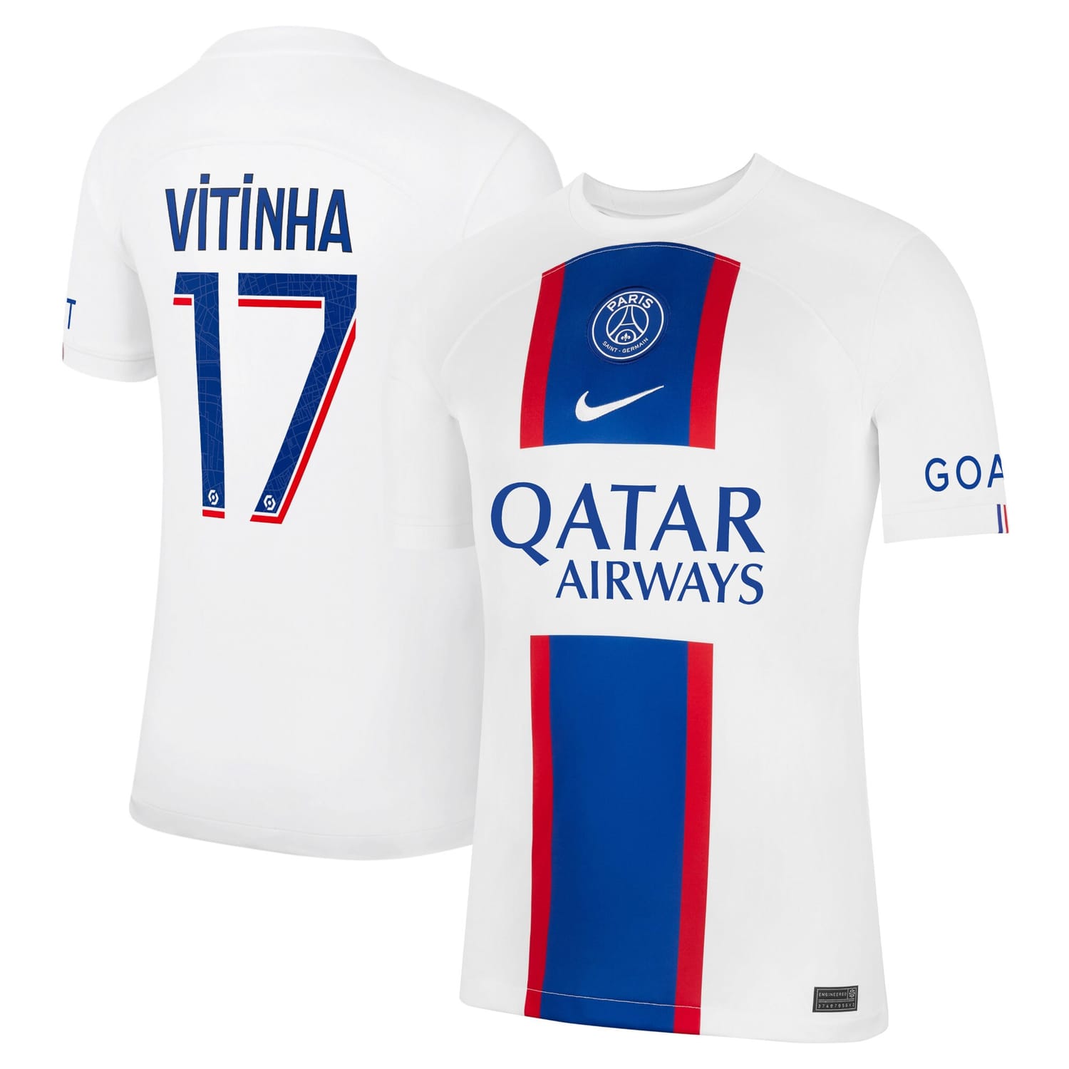 Ligue 1 Paris Saint-Germain Third Jersey Shirt 2022-23 player Vitinha 17 printing for Men