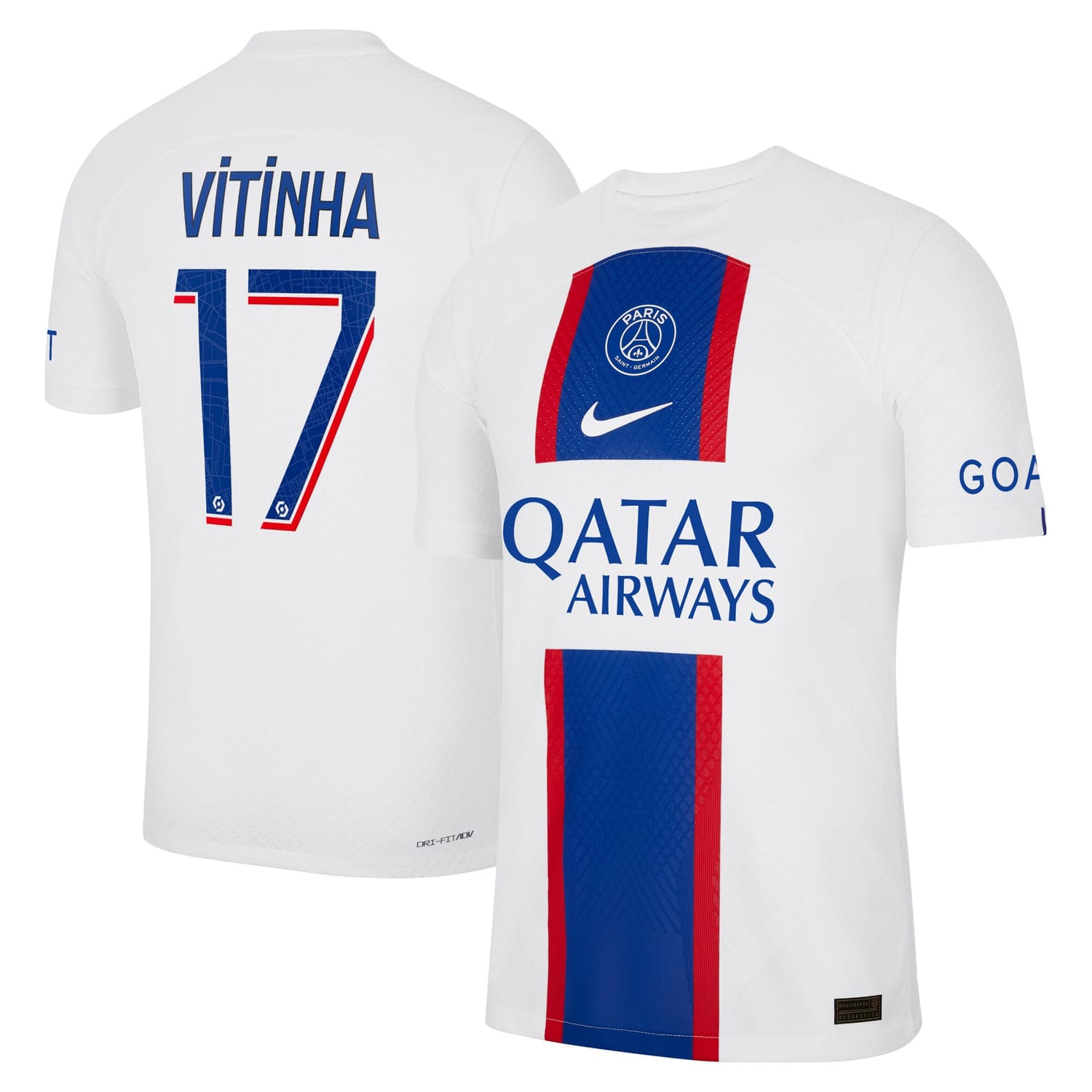 Ligue 1 Paris Saint-Germain Third Authentic Jersey Shirt 2022-23 player Vitinha 17 printing for Men