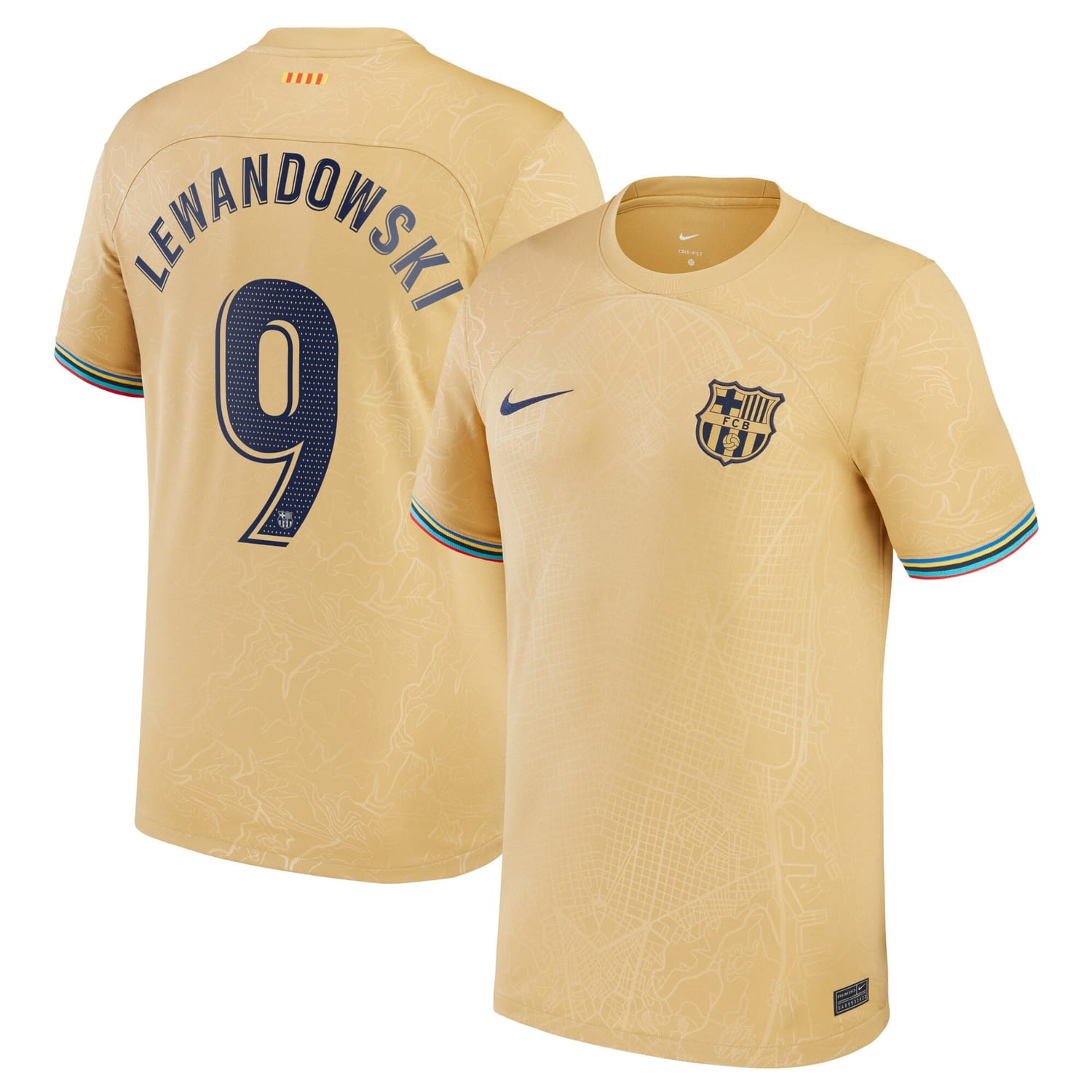 La Liga Barcelona Away Jersey Shirt 2022-23 player Robert Lewandowski 9 printing for Men