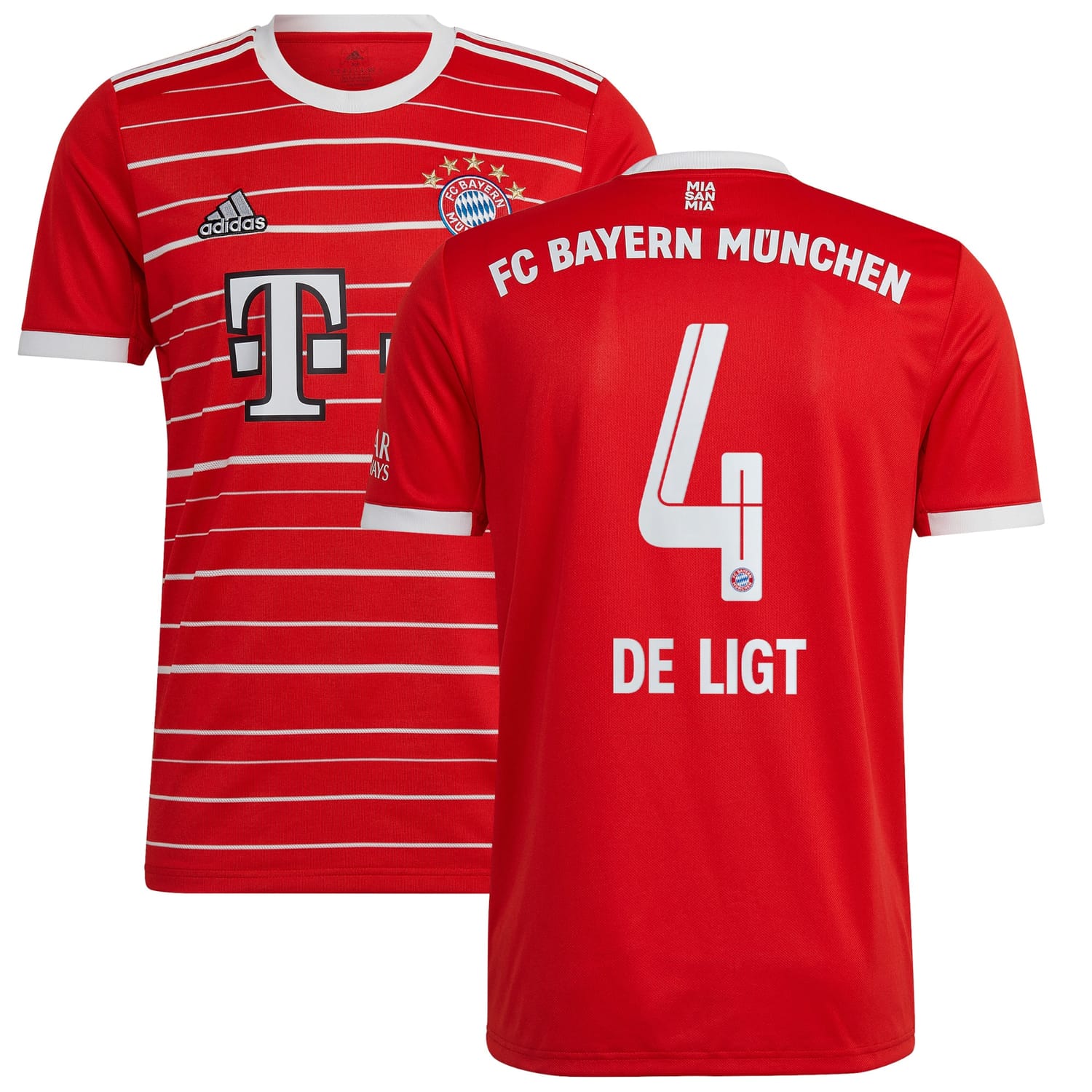 Bundesliga Bayern Munich Home Jersey Shirt 2022-23 player De Ligt 4 printing for Men