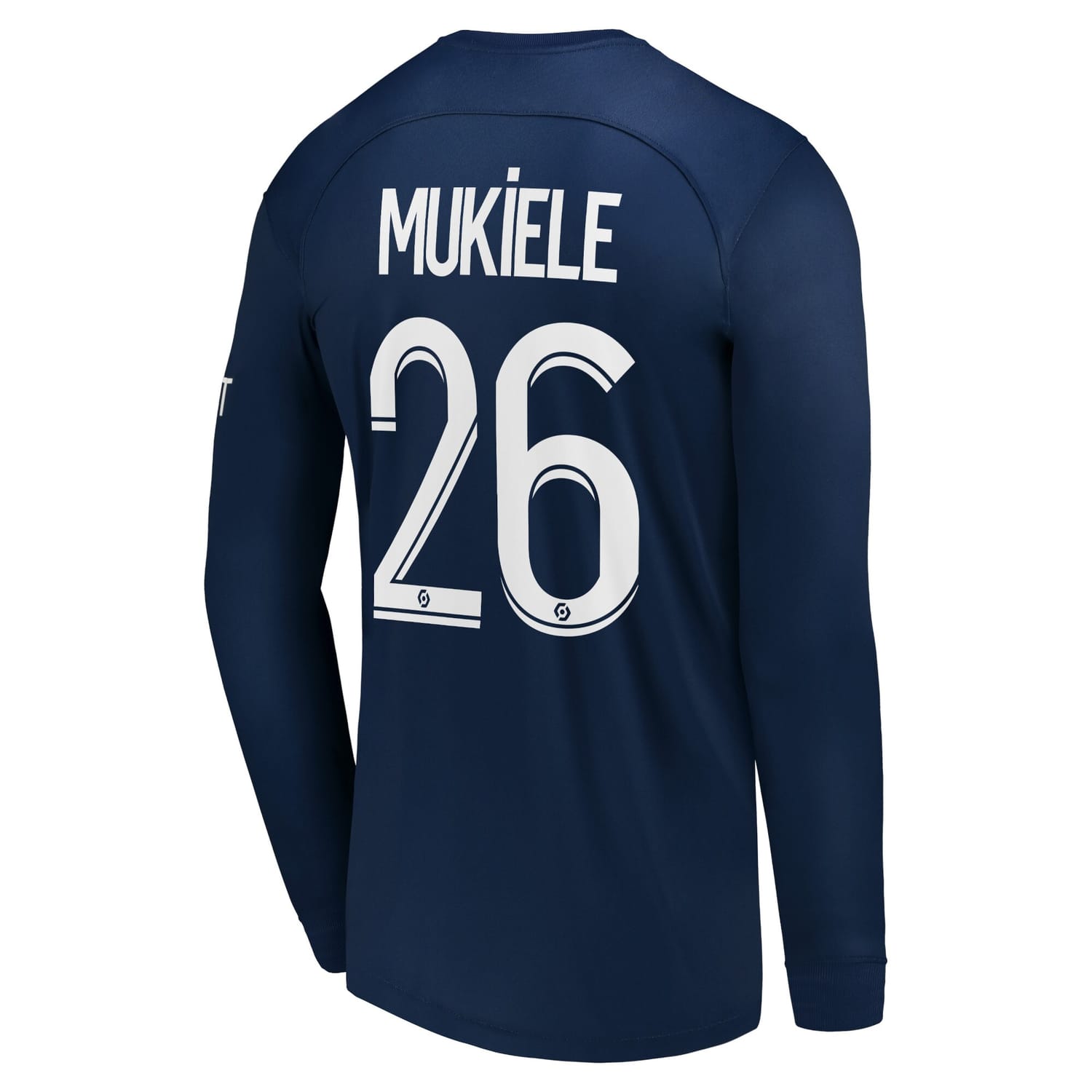 Ligue 1 Paris Saint-Germain Home Jersey Shirt Long Sleeve 2022-23 player Nordi Mukiele 26 printing for Men