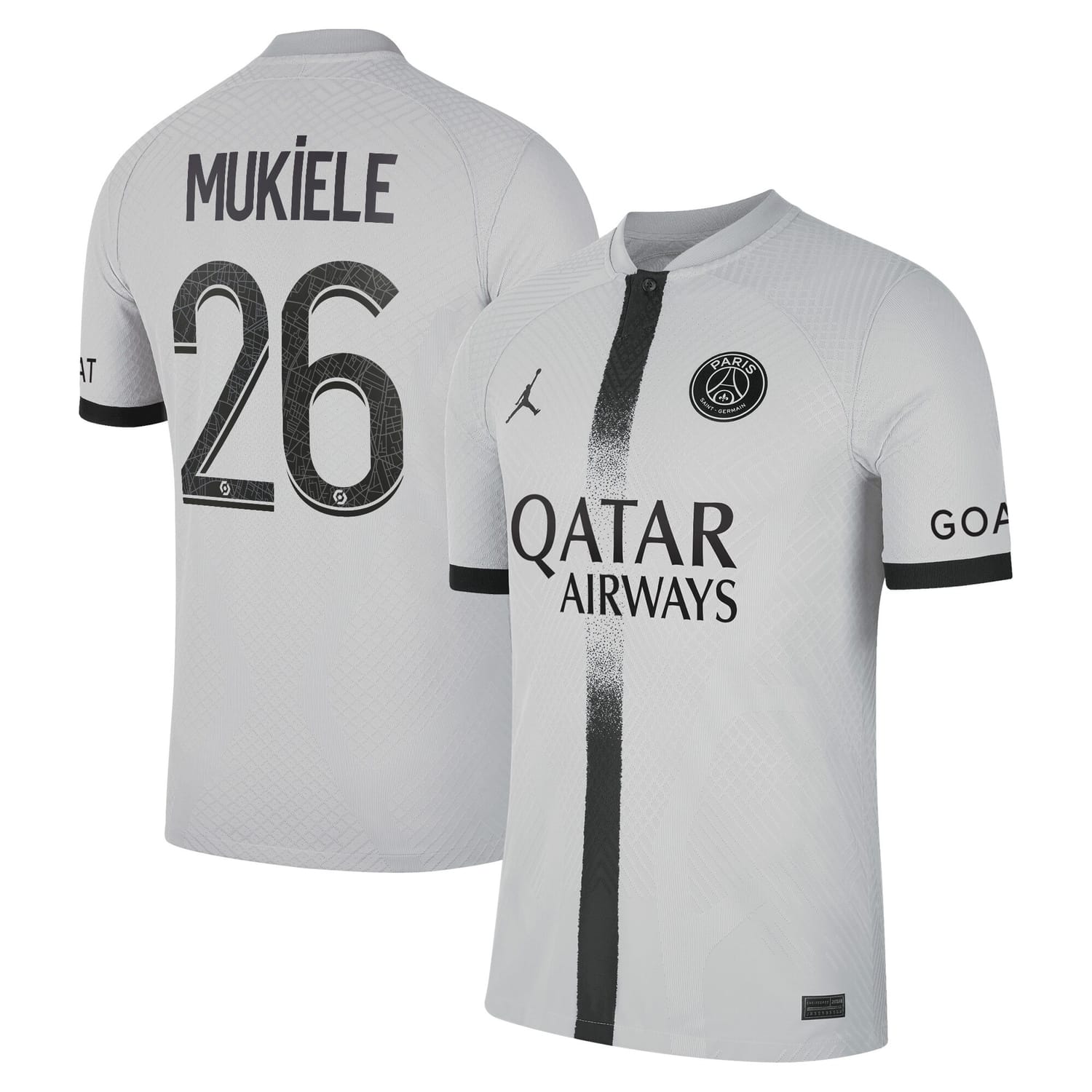 Ligue 1 Paris Saint-Germain Away Authentic Jersey Shirt 2022-23 player Nordi Mukiele 26 printing for Men