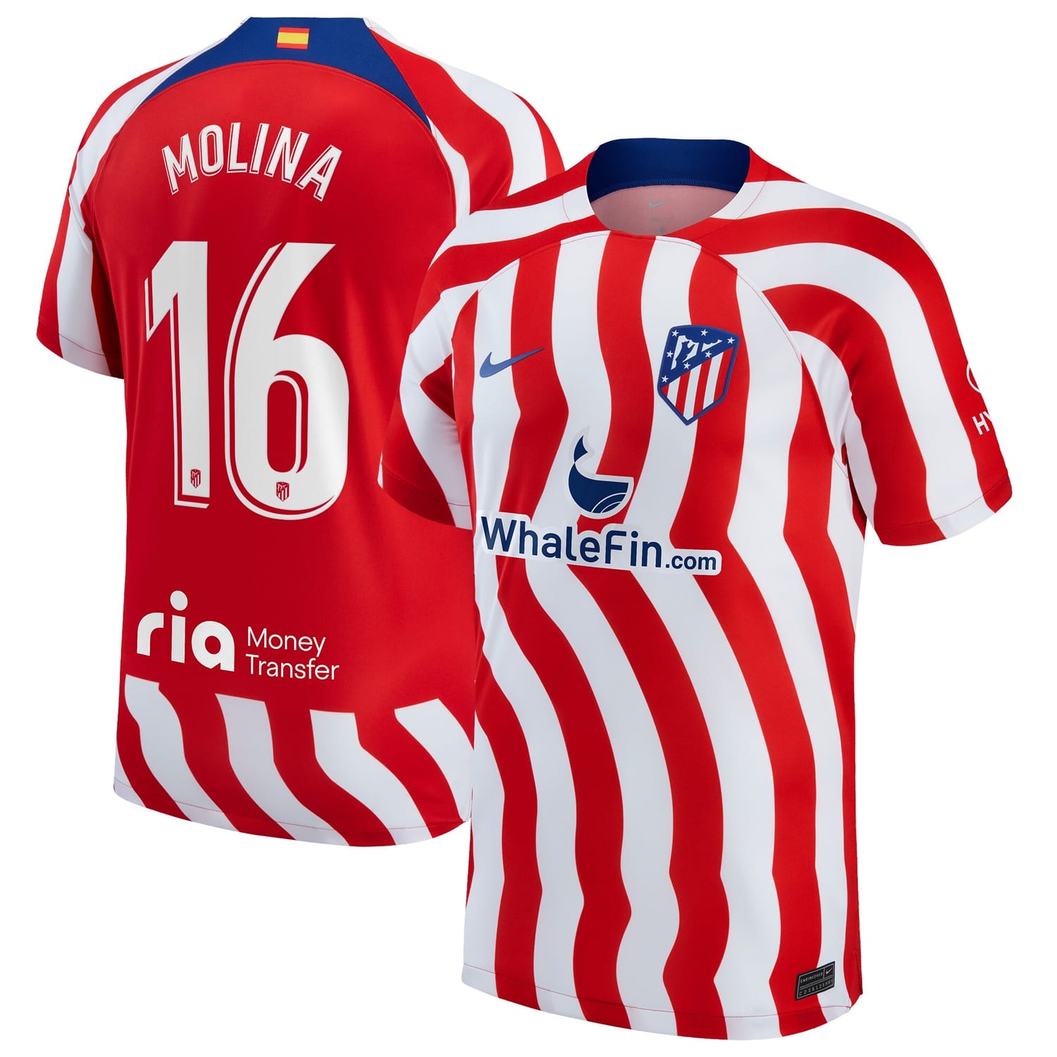 La Liga Atletico de Madrid Home Jersey Shirt 2022-23 player Nahuel Molina 16 printing for Men