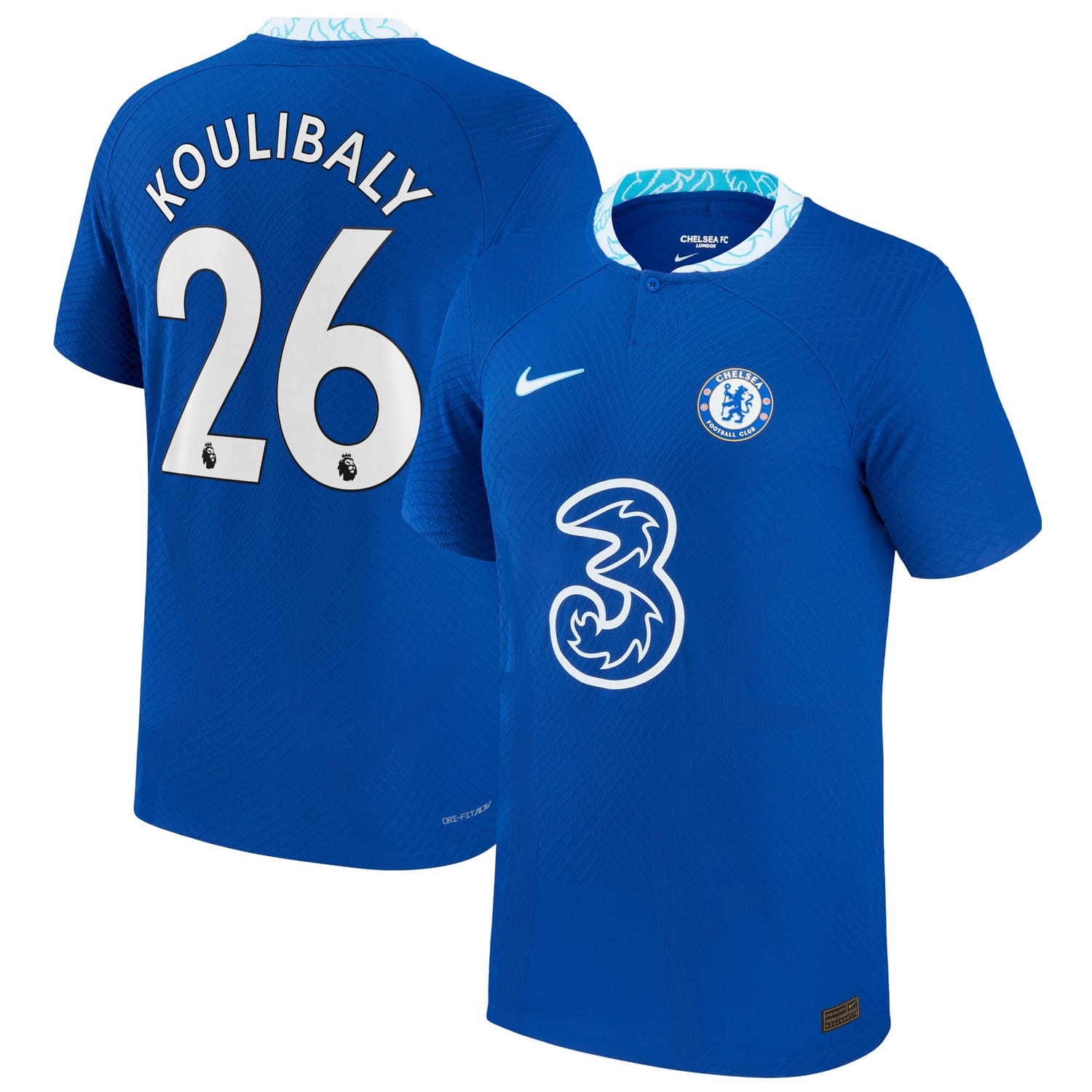 Premier League Chelsea Home Authentic Jersey Shirt 2022-23 player Kalidou Koulibaly 26 printing for Men