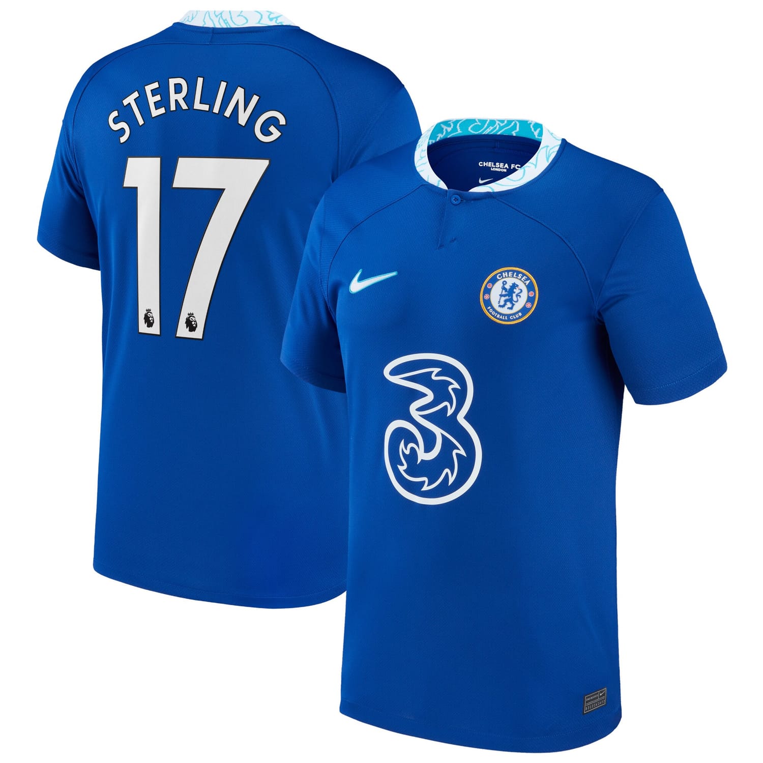 Premier League Chelsea Home Jersey Shirt 2022-23 player Raheem Sterling 17 printing for Men