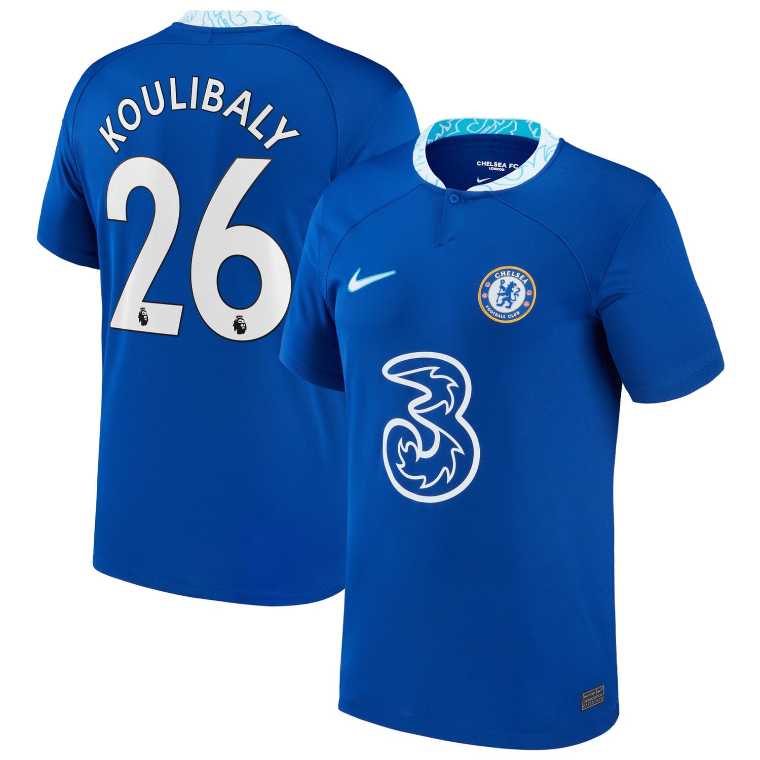 Premier League Chelsea Home Jersey Shirt 2022-23 player Kalidou Koulibaly 26 printing for Men