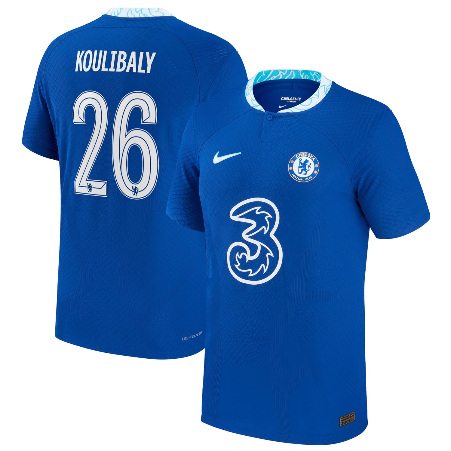 Premier League Chelsea Home Cup Authentic Jersey Shirt 2022-23 player Kalidou Koulibaly 26 printing for Men