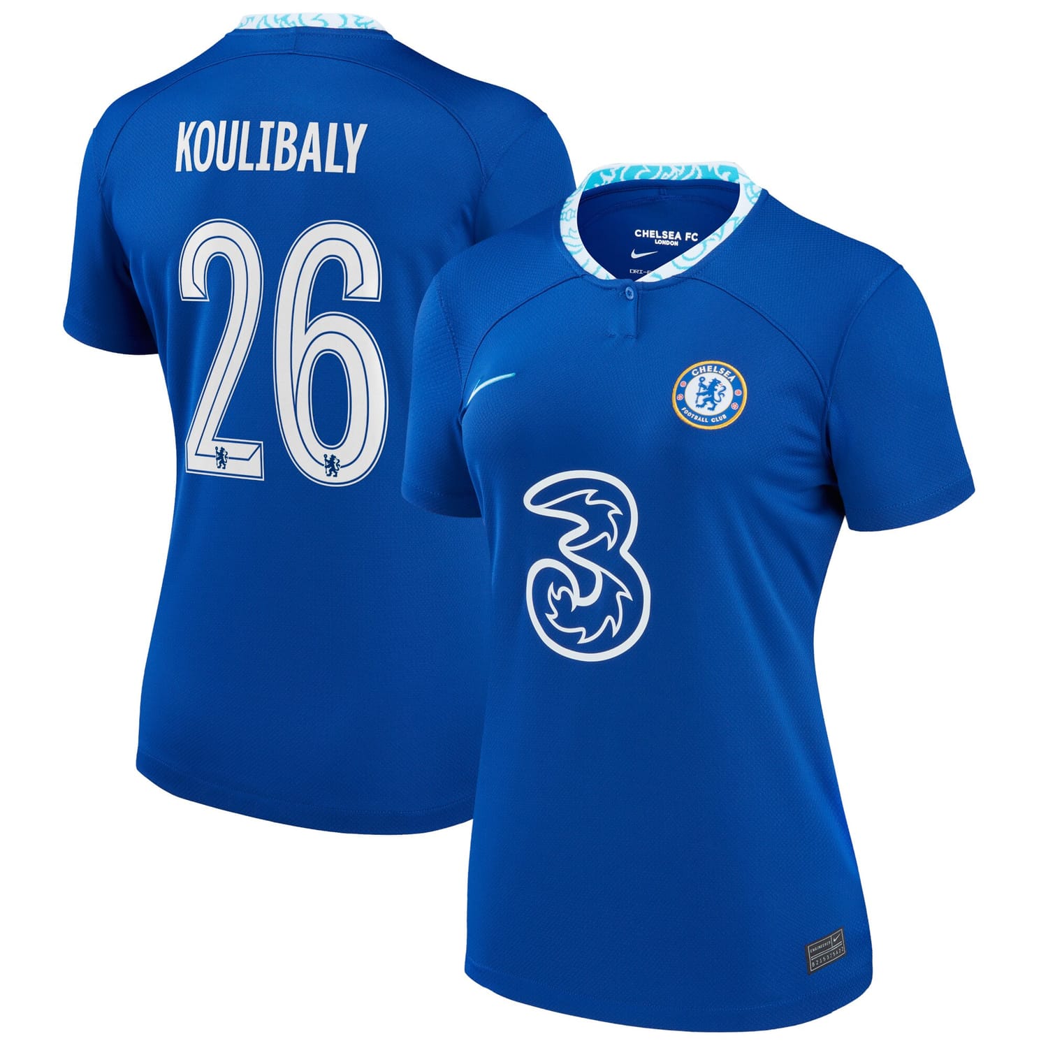 Premier League Chelsea Home Cup Jersey Shirt 2022-23 player Kalidou Koulibaly 26 printing for Women