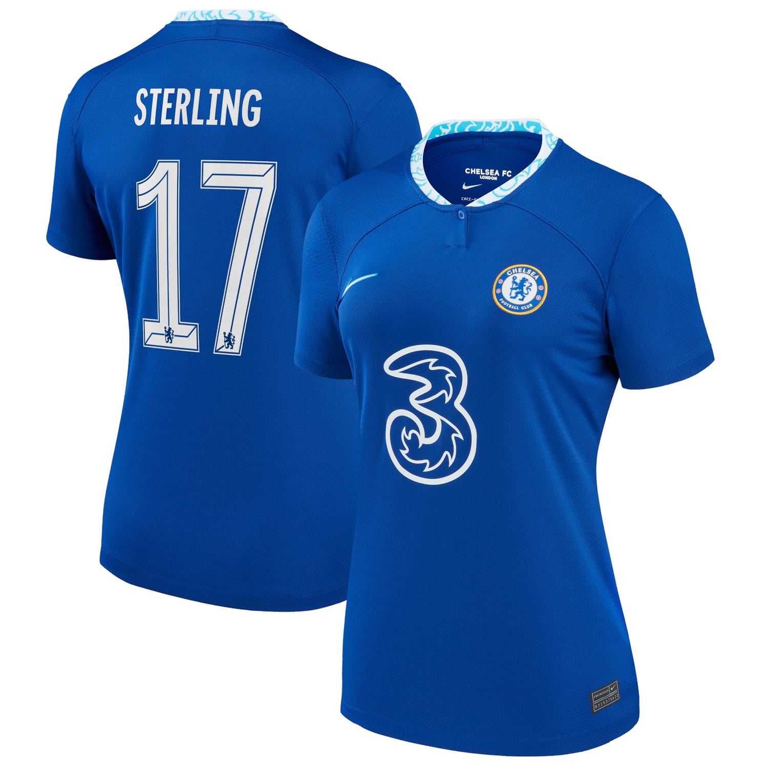 Premier League Chelsea Home Cup Jersey Shirt 2022-23 player Raheem Sterling 17 printing for Women