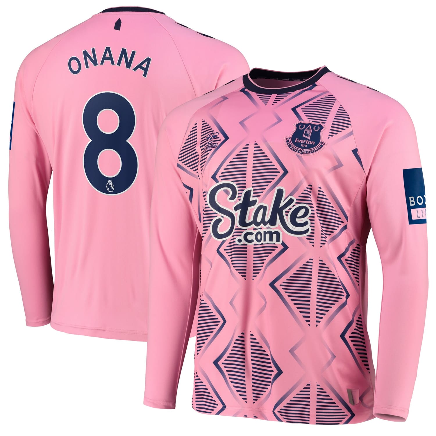 Premier League Everton Away Jersey Shirt Long Sleeve 2022-23 player Amadou Onana 8 printing for Men