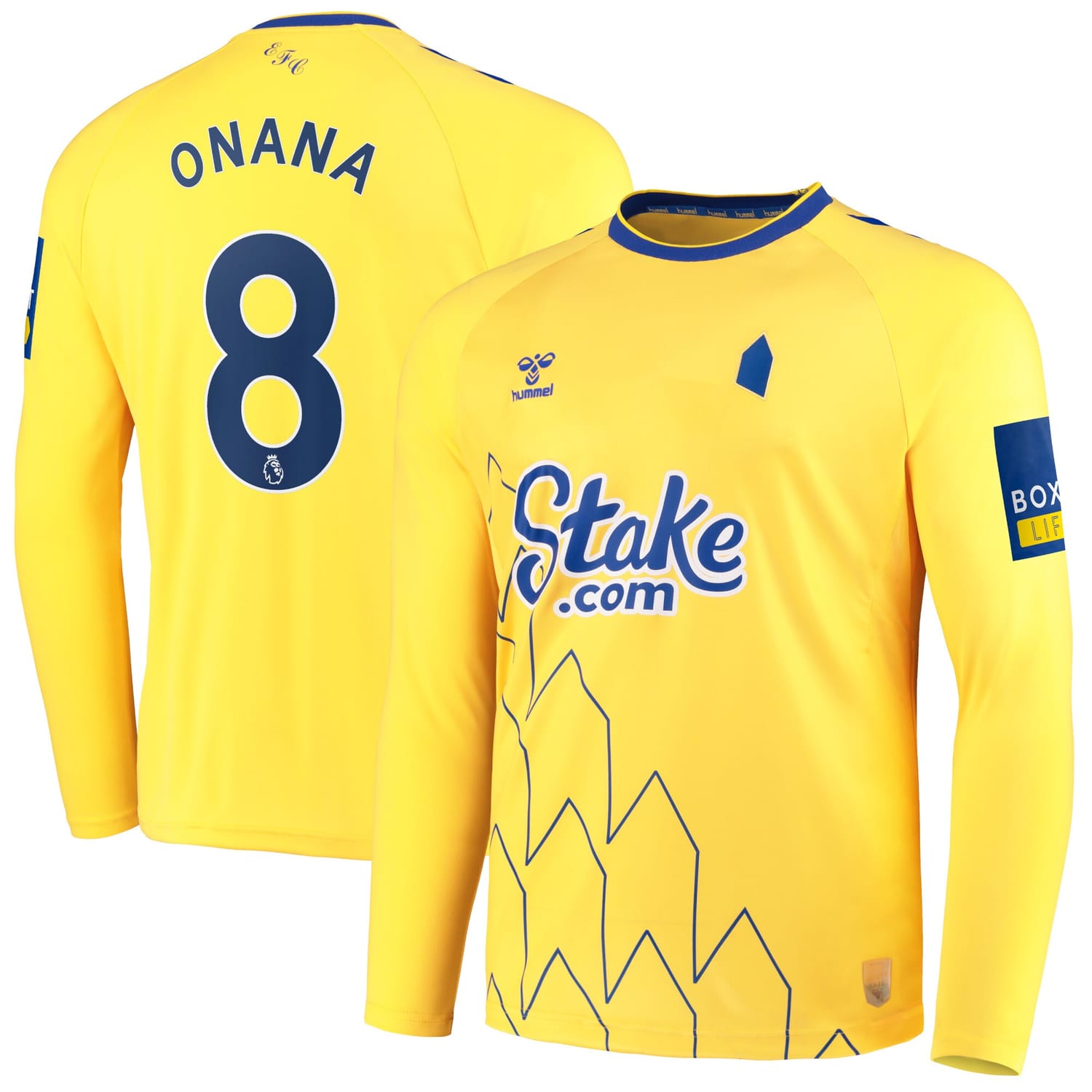 Premier League Everton Third Jersey Shirt Long Sleeve 2022-23 player Amadou Onana 8 printing for Men