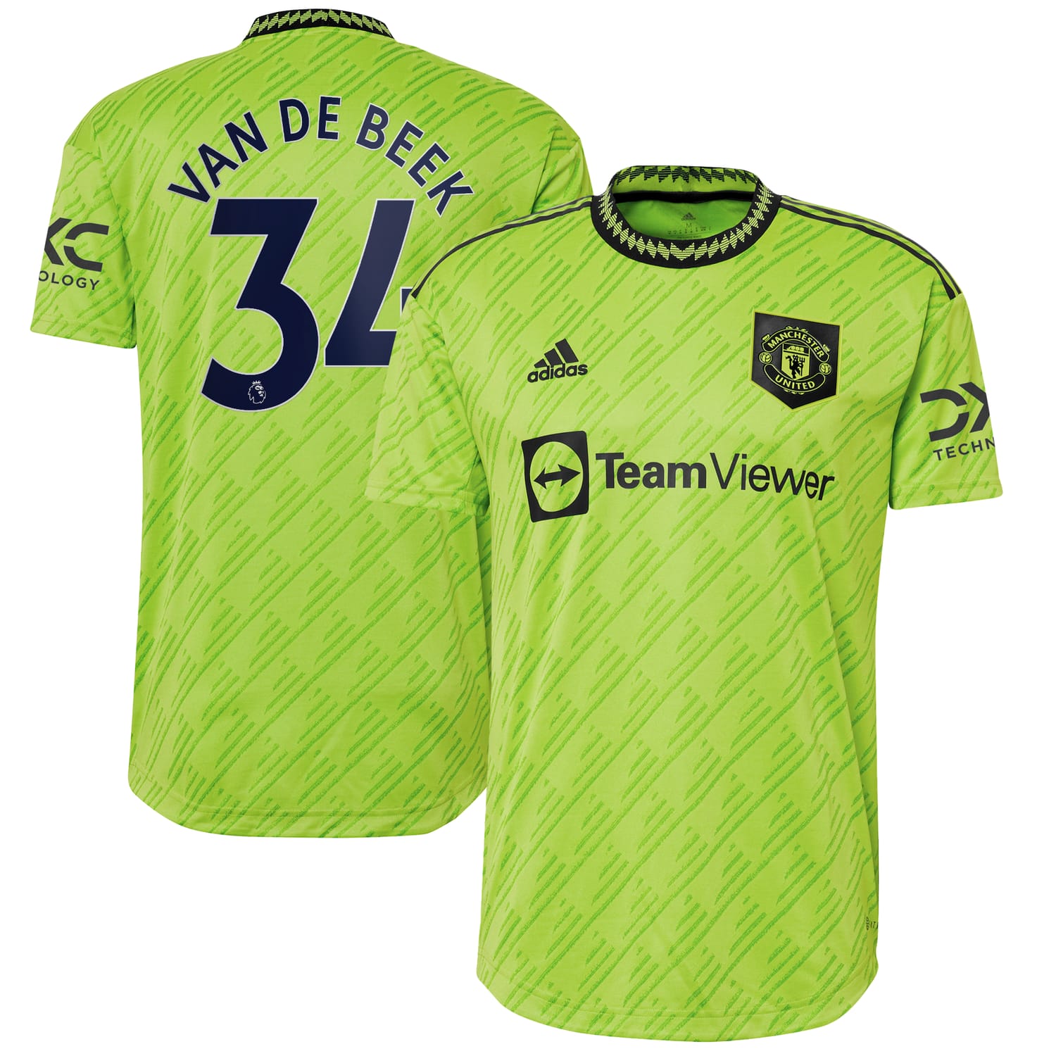 Premier League Manchester United Third Authentic Jersey Shirt 2022-23 player Donny Van De Beek 34 printing for Men