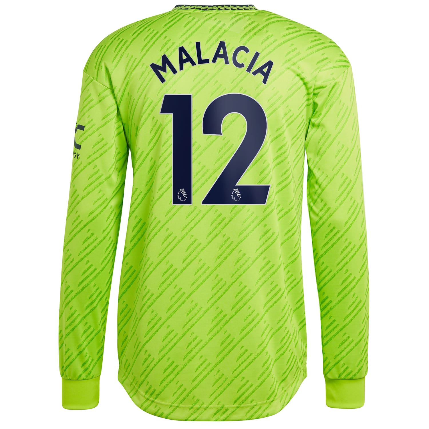 Premier League Manchester United Third Authentic Jersey Shirt Long Sleeve 2022-23 player Tyrell Malacia 12 printing for Men