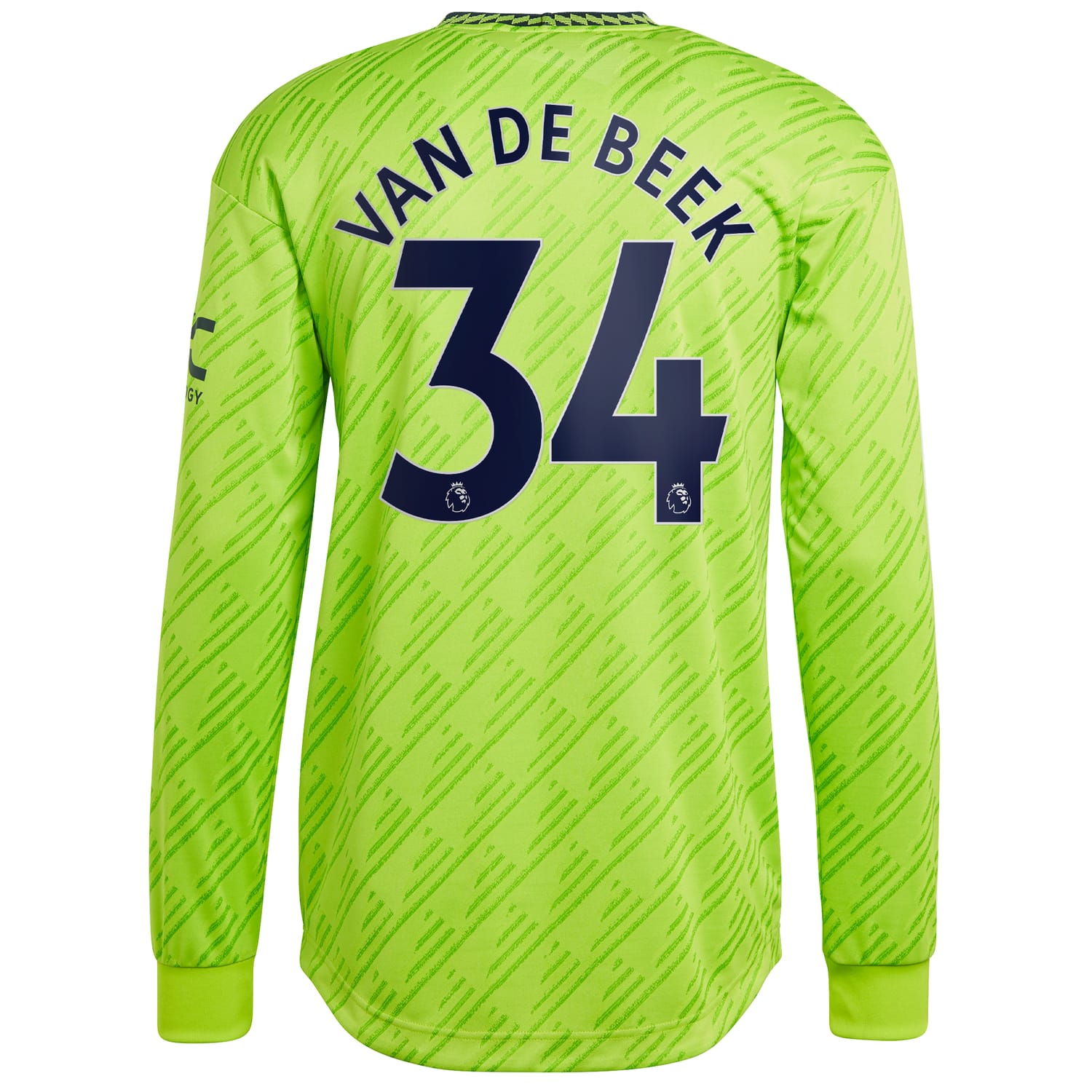 Premier League Manchester United Third Authentic Jersey Shirt Long Sleeve 2022-23 player Donny Van De Beek 34 printing for Men